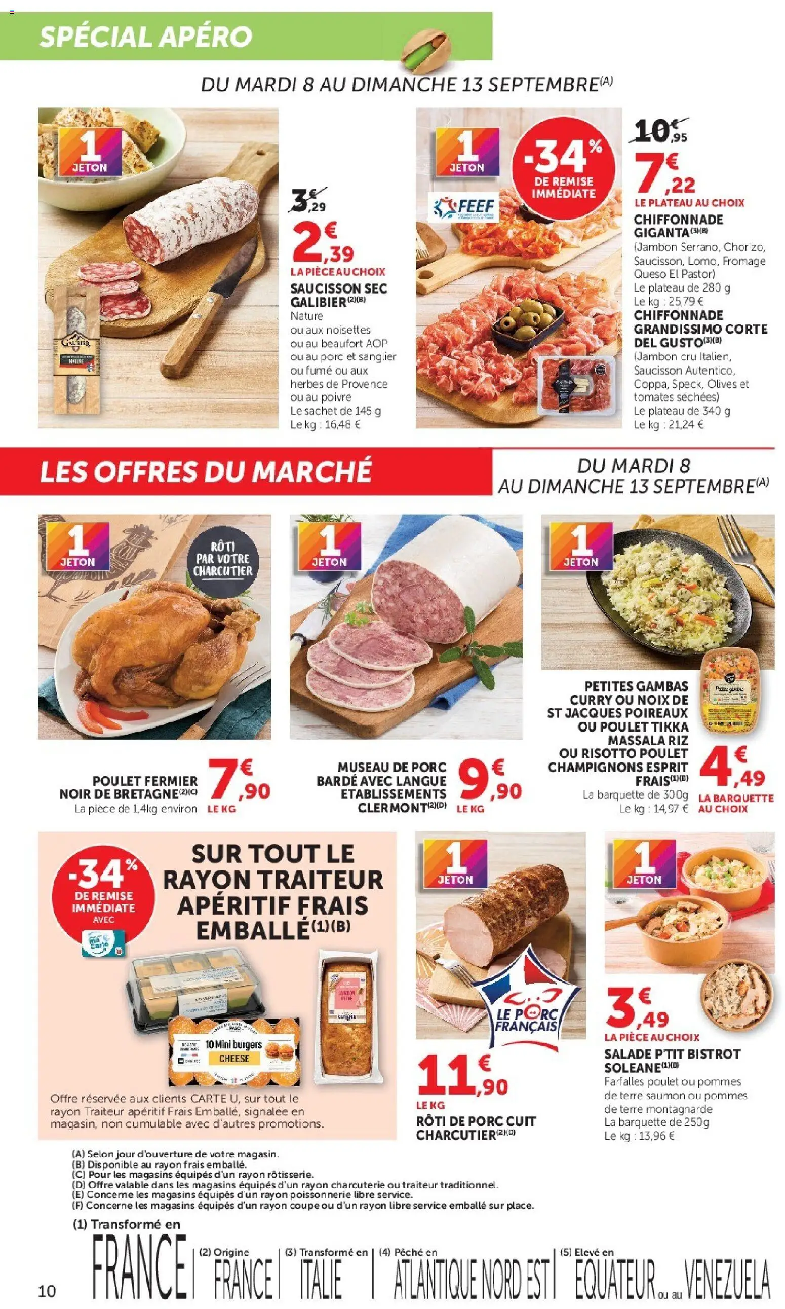 {H1} | Page: 10 | Produits: Jambon Cru, Olives, Poissonnerie, Poulet