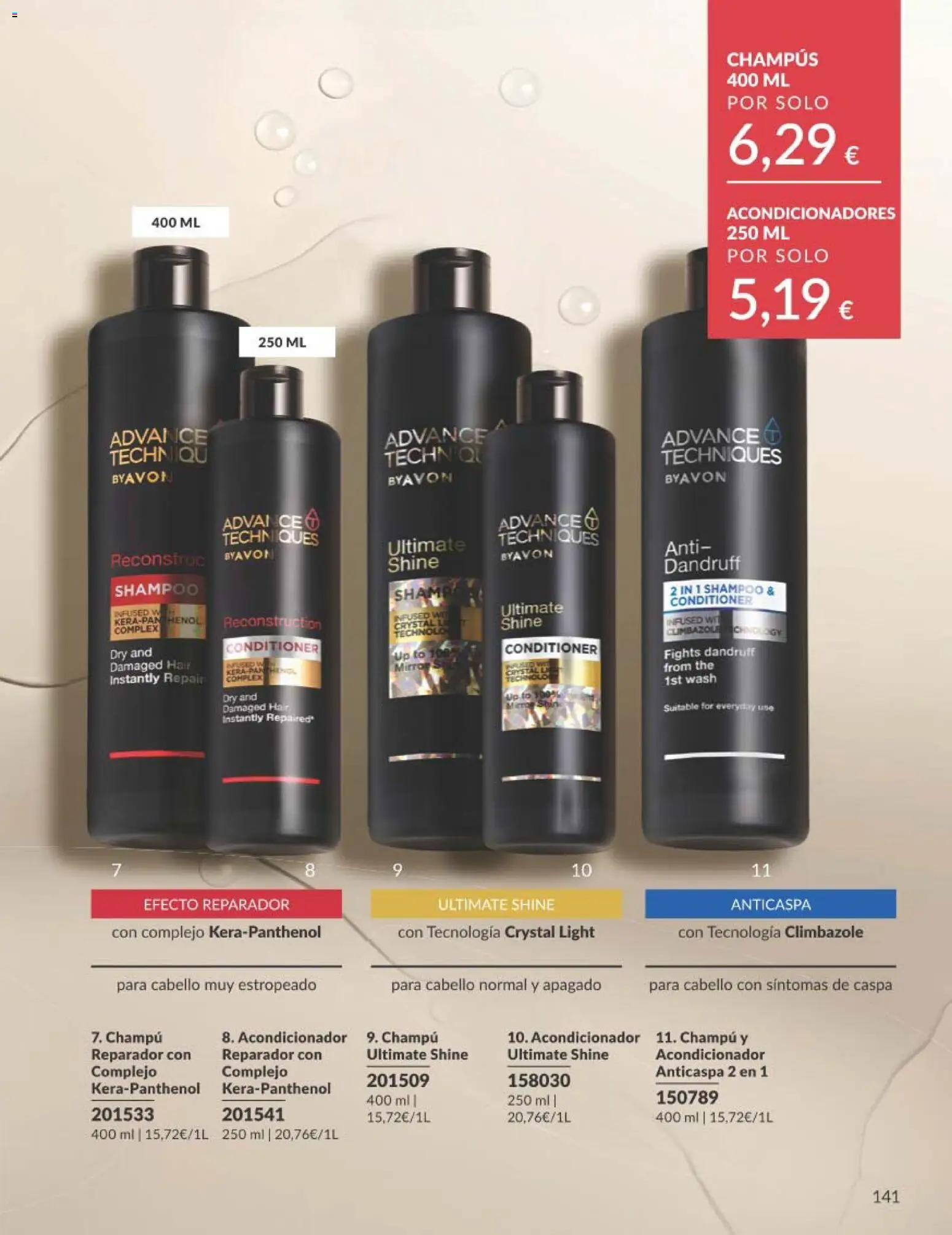 Catálogo AVON campaña 8 │ válido desde el 01/08/2026 | Página: 141 | Productos: Champú, Acondicionador