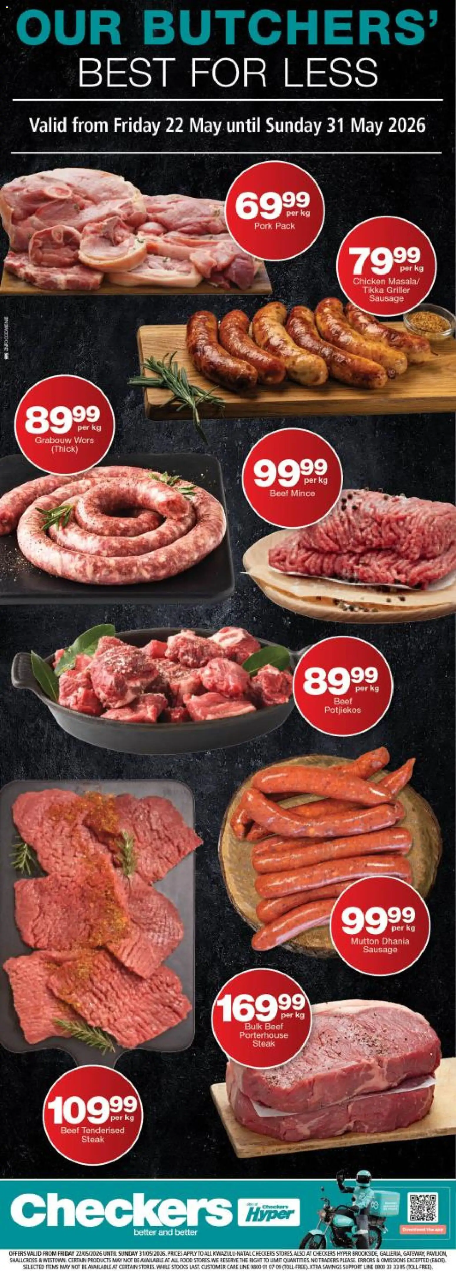 New Checkers catalogue – valid from 22.05.2026 | Page: 1 | Products: Chicken, Beef, Griller, Beet