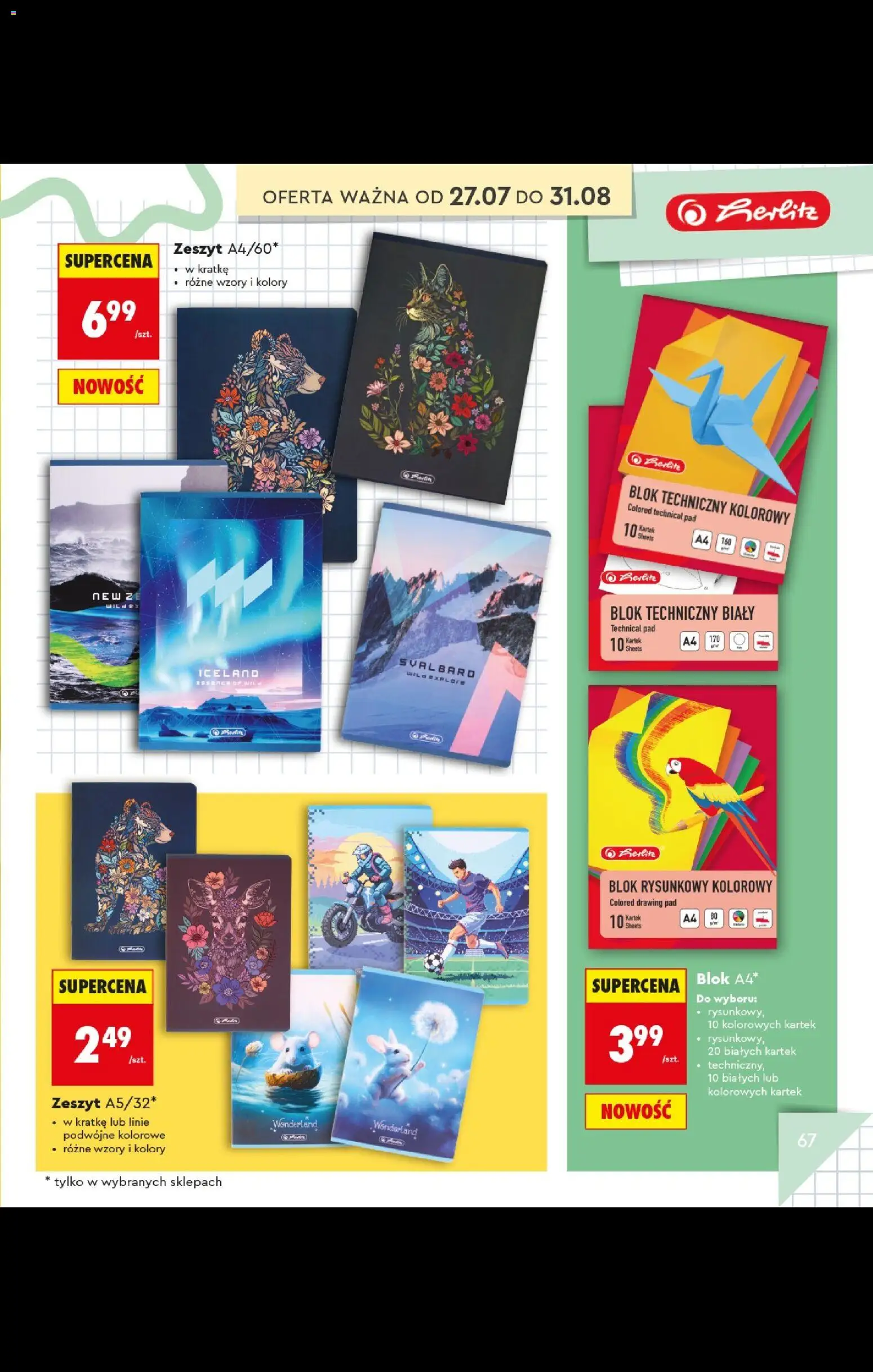 Biedronka Polsko leták - Do mojej szkoły idę oferta od 20.07.2026 | Strana: 67 | Produkty: Blok