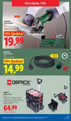 QBRICK Kolica za alat, Komad, Mobilna kolica s teleskopskom ručkom s 3 spremnika za alat različitih dimenzija, Modularni sustav, mogućnost individualnog slaganjai kombiniranja s drugim spremnicima QBrick - Pregled kataloga iz trgovine Lidl, vrijedi od 05.10.2026 | Stranica: 41