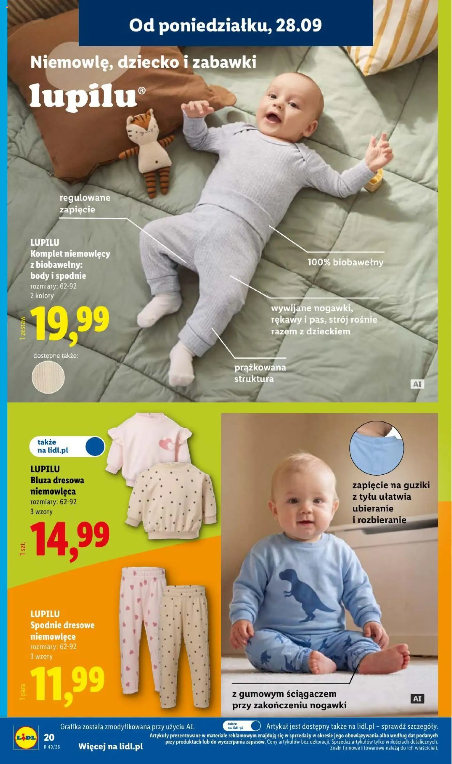 Lidl Katalog od 28.09.2026 | Strona: 24 | Produkty: Zabawki, Spodnie, Body