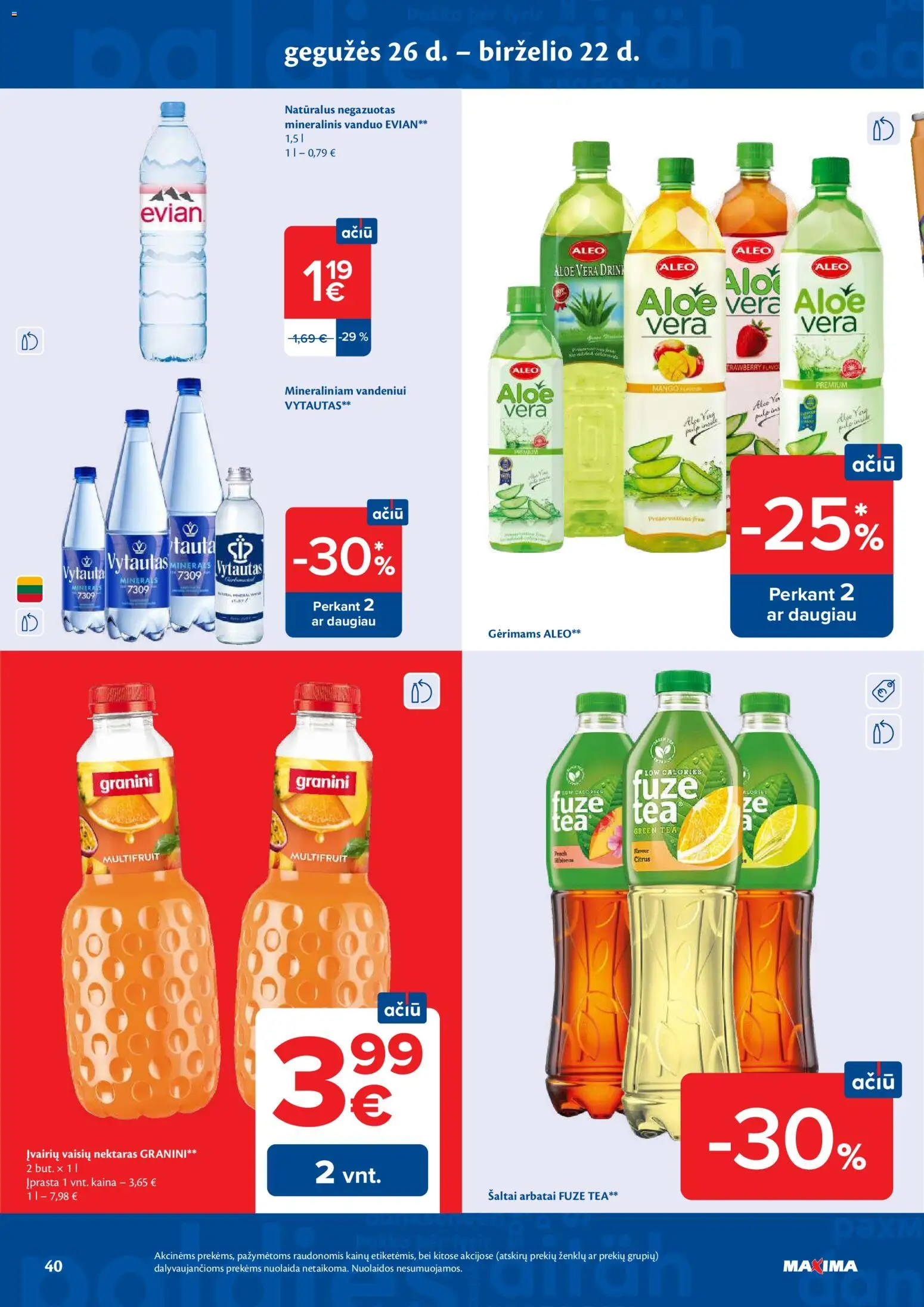 MAXIMA akcijos nuo 16.06.2026 | Puslapis: 40 | Prekių: Mineralinis vanduo