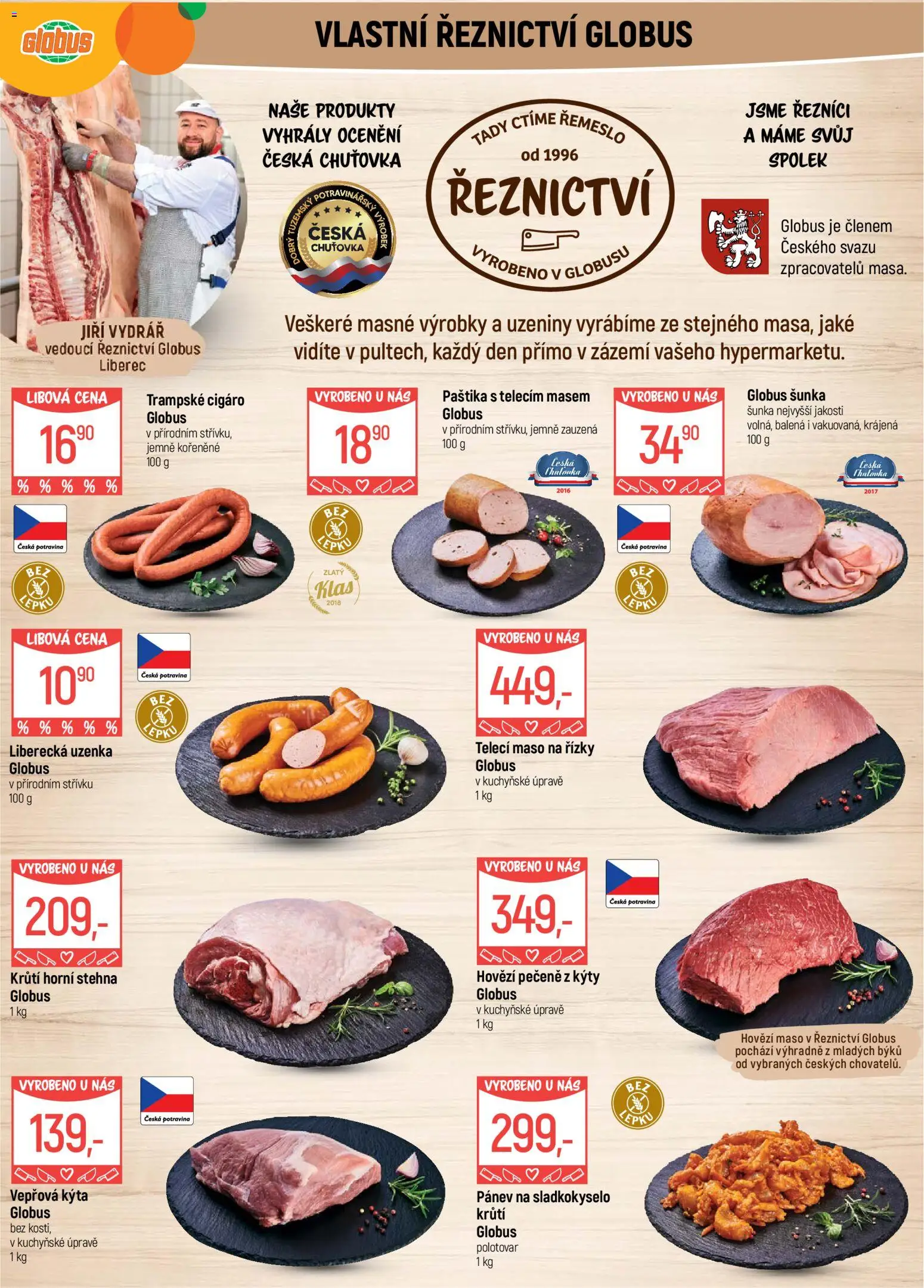 Globus leták - Liberec od 10.06.2026 | Strana: 3 | Produkty: Šunka, Pánev, Hovězí maso, Uzeniny