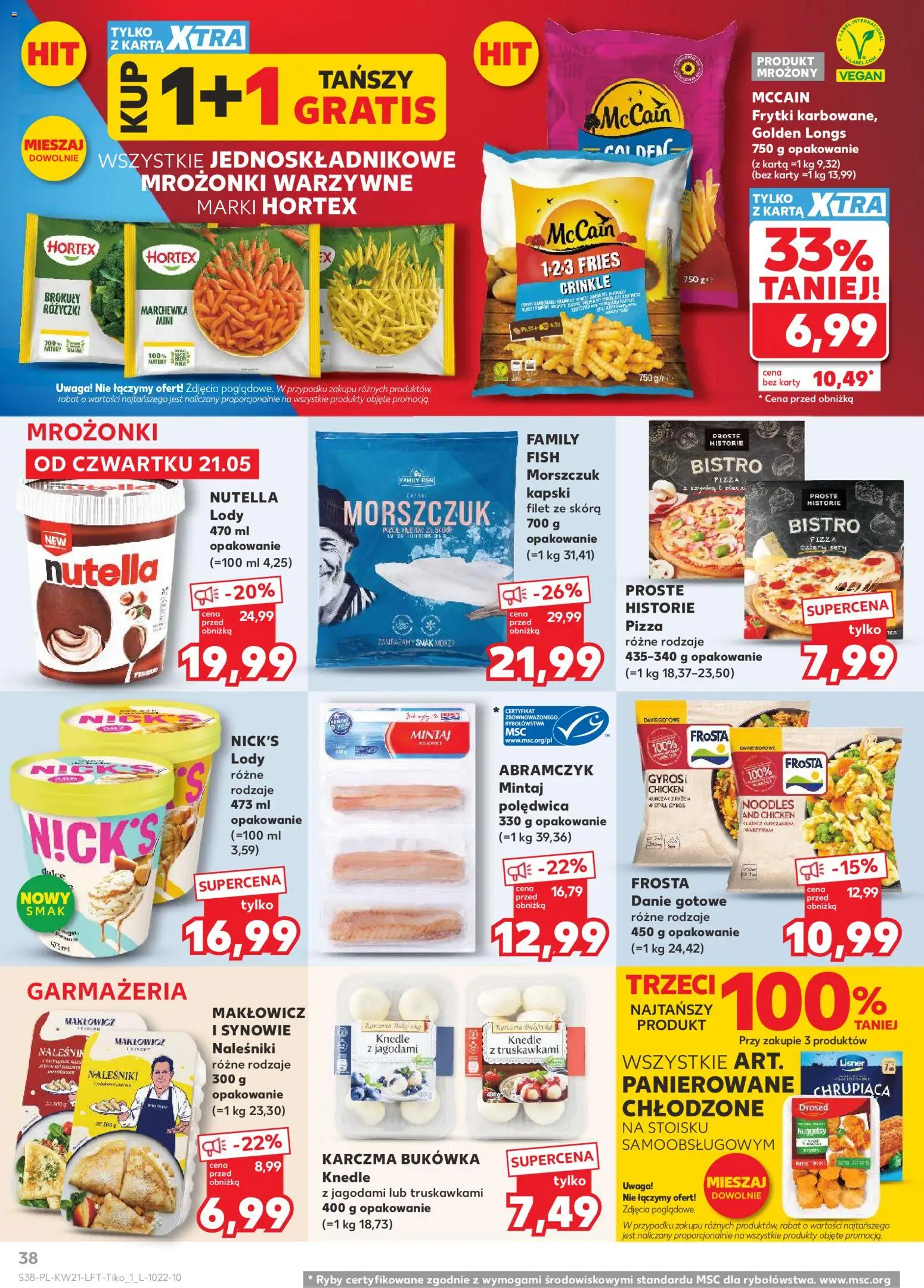 Kaufland gazetka od 21.05.2026 | Strona: 38 | Produkty: Nutella, Ryby, Frytki, Marchewka
