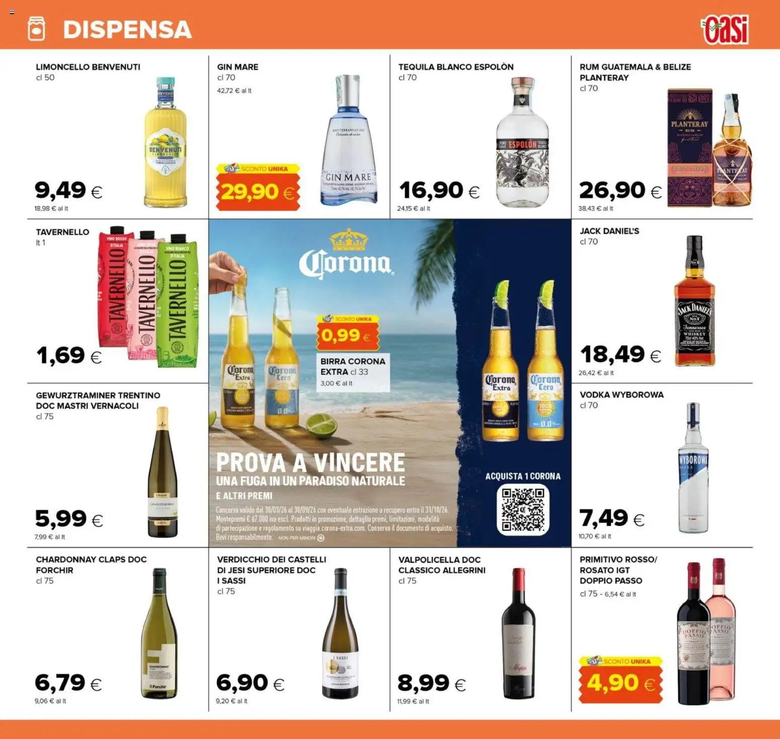 Volantino Oasi del 16/07/2026 | Pagina: 17 | Prodotti: Vodka, Rum, Tequila, Vino bianco