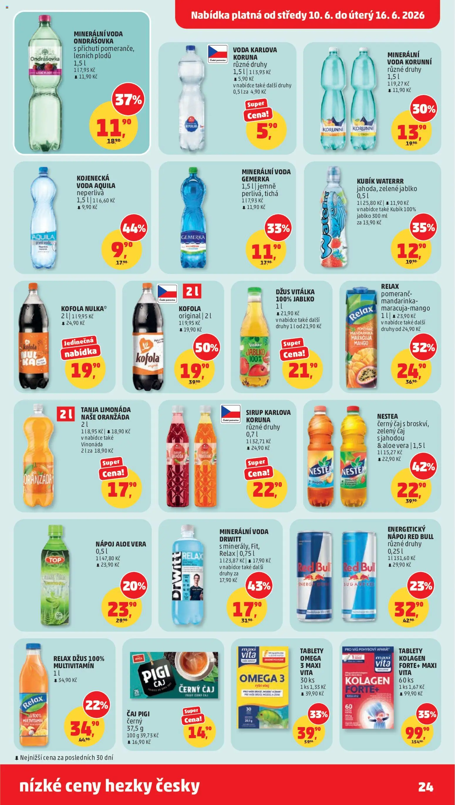Penny Market leták od 10.06.2026 | Strana: 24 | Produkty: Omega 3, Voda, Kolagen, Aloe vera