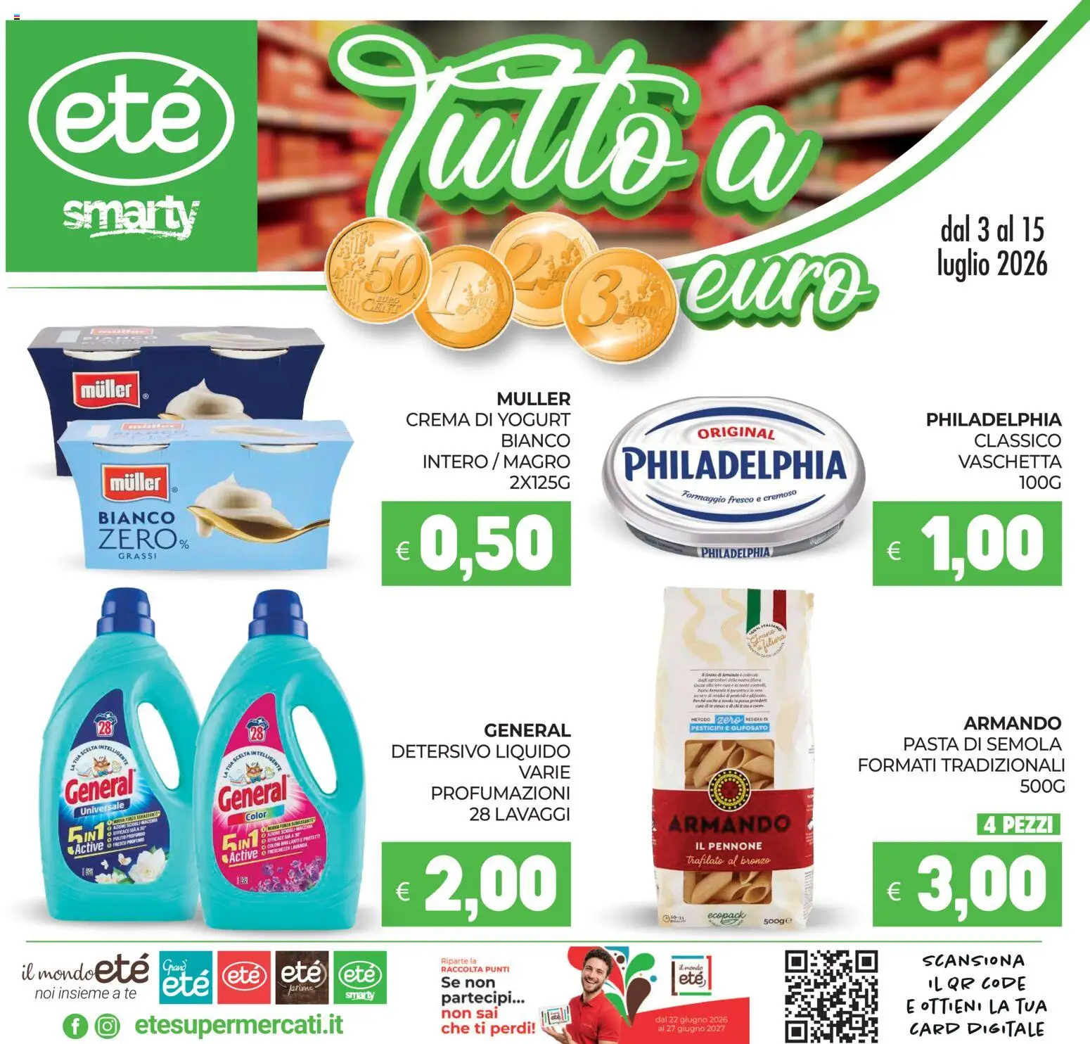 Volantino Eté del 03/07/2026 | Pagina: 1 | Prodotti: Crema, Yogurt, Tè, Pasta