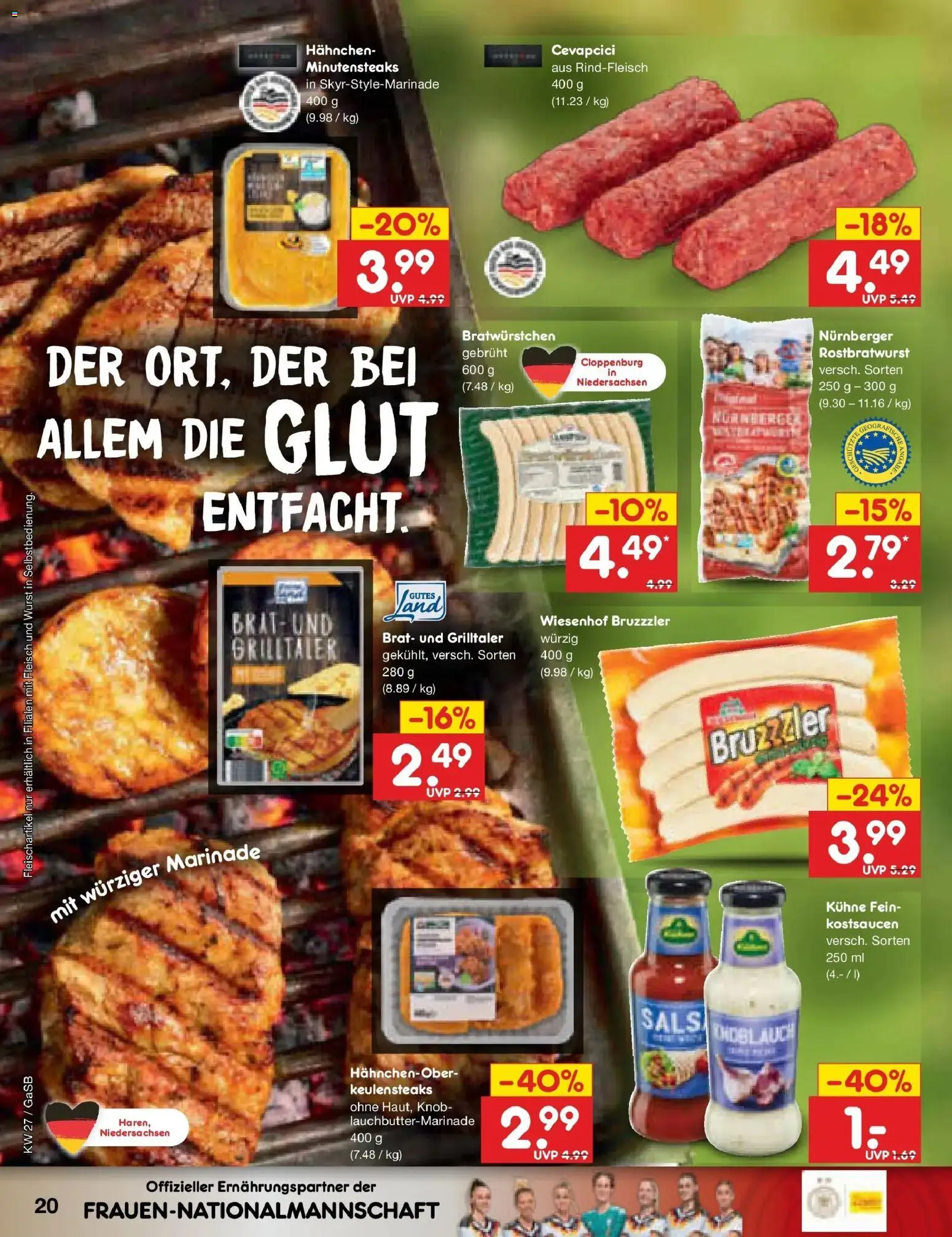 Netto Marken-Discount Prospekt Bremen-Lesum – gültig ab 29.06.2026 | Seite: 30 | Produkte: Hahnchen, Wurst, Rindfleisch, Fleisch