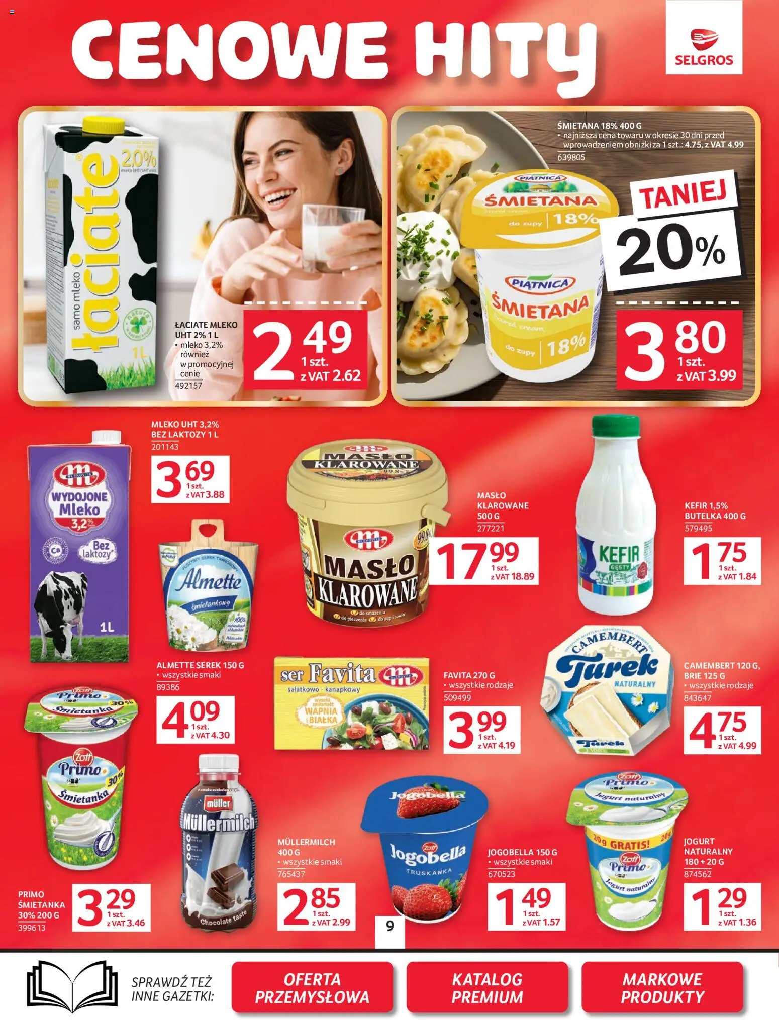 Selgros cash&carry gazetka od 02.06.2026 | Strona: 9 | Produkty: Bez laktozy, Ser favita, Jogurt, Śmietana