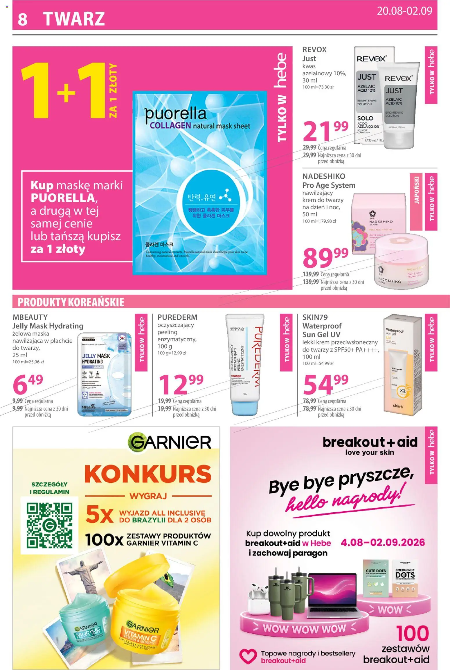 Hebe gazetka od 20.08.2026 | Strona: 8 | Produkty: Maska, Peeling, Krem, Krem do twarzy