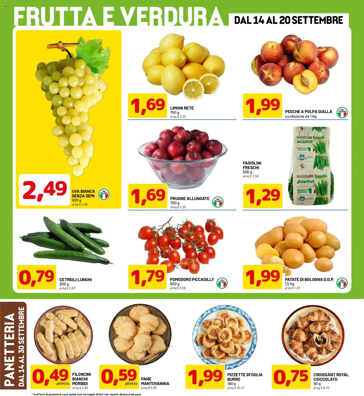 Volantino D Più del 14/09/2026 | Pagina: 2 | Prodotti: Cioccolato, Prugne, Limoni, Pesche
