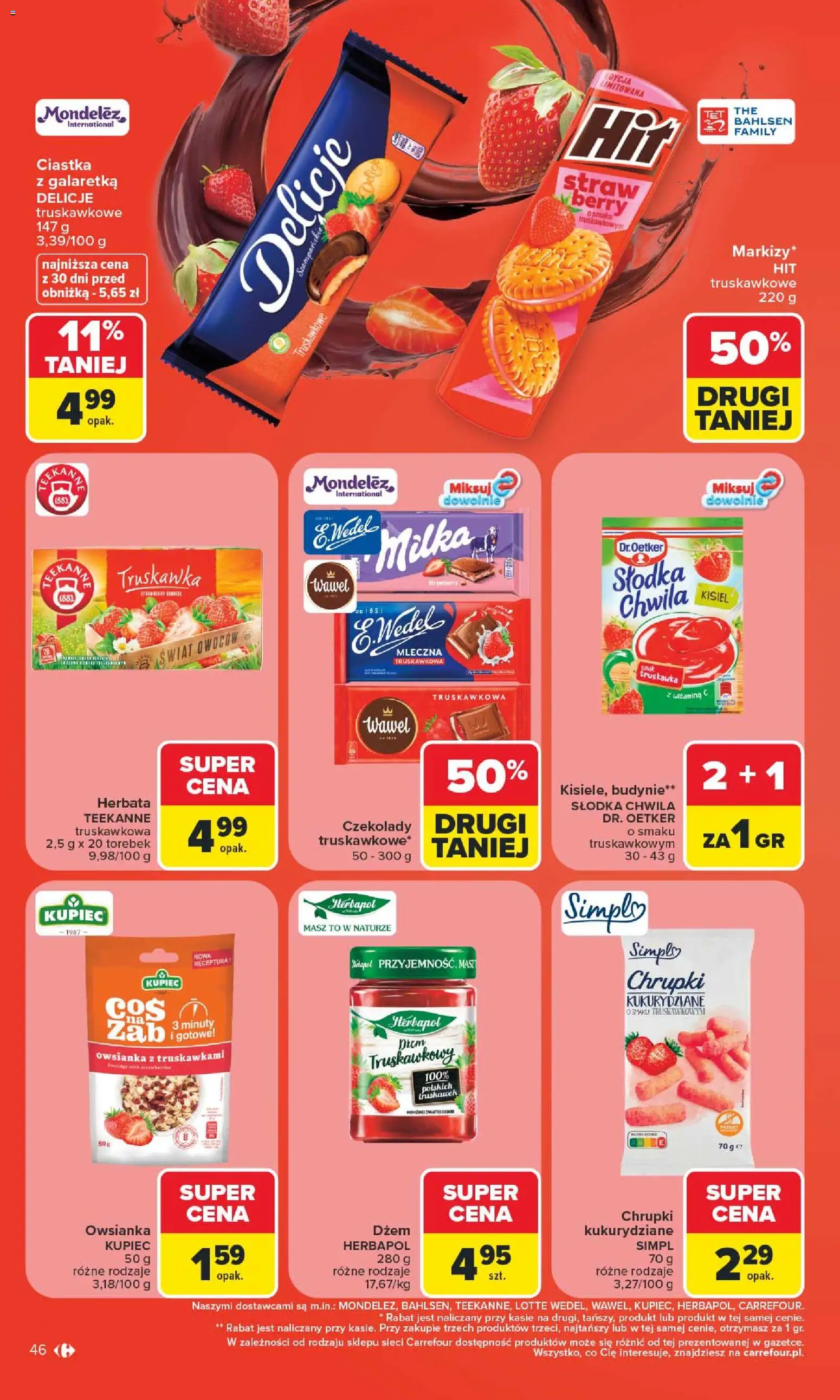 Carrefour gazetka od 08.06.2026 | Strona: 48 | Produkty: Owsianka, Chrupki, Dżem, Ciastka