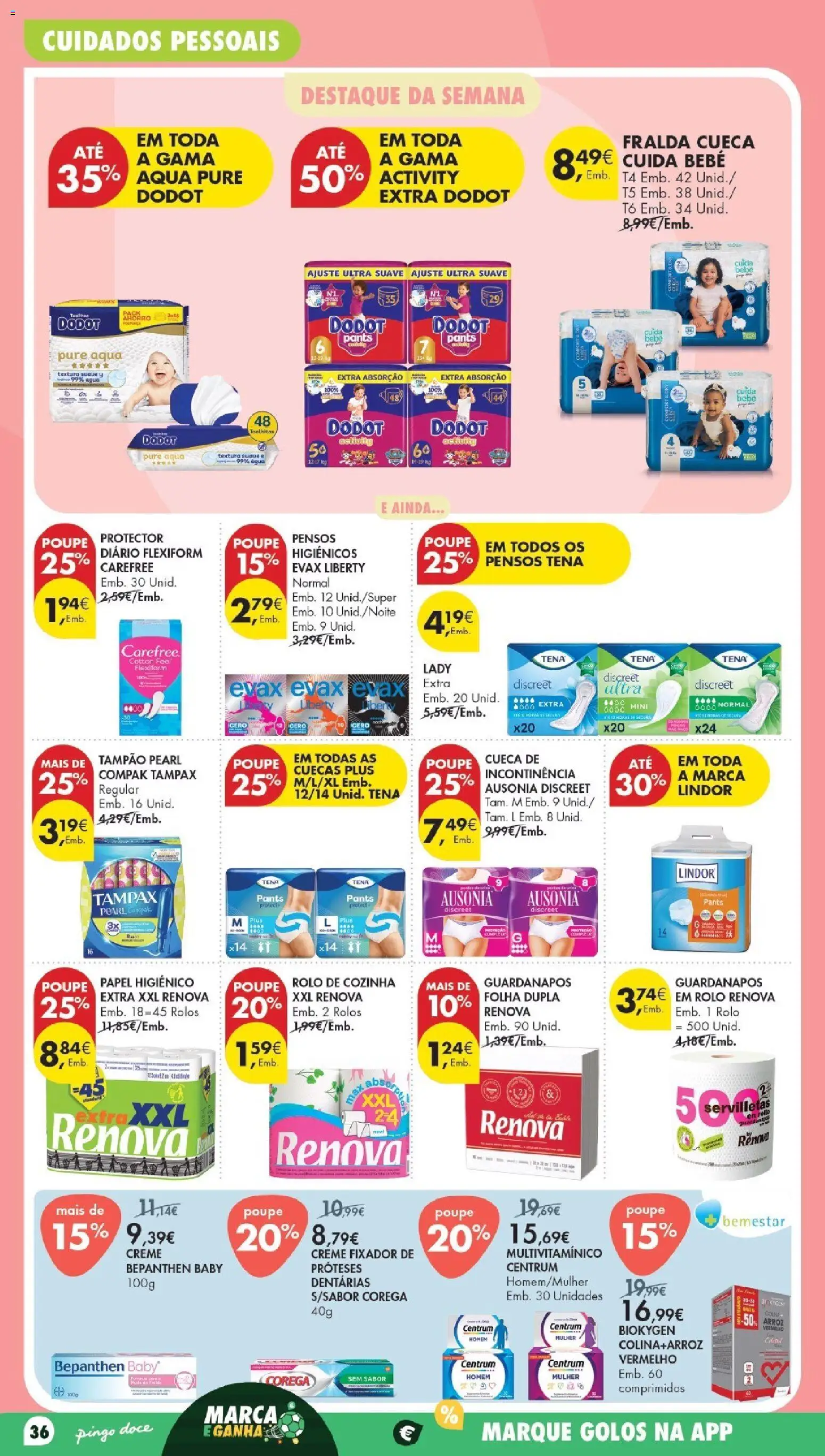 Pingo Doce Poupe Esta Semana Madeira │ válido de 30/06/2026 | Página: 36 | Produtos: Agua, Papel higiénico, Arroz, Cuecas