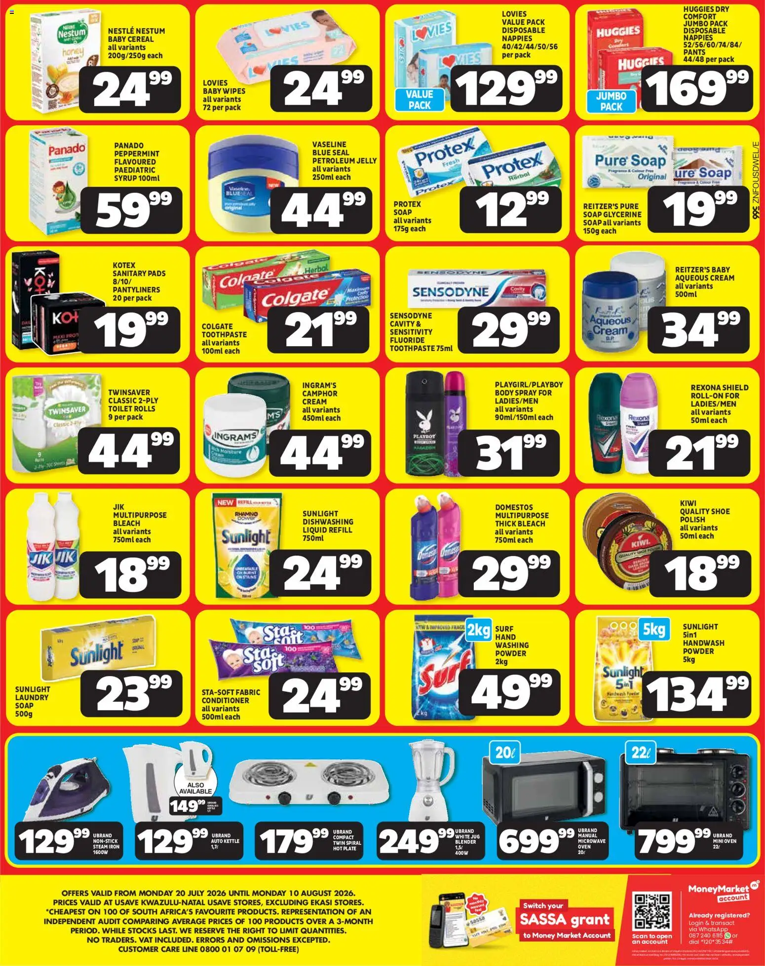 New Usave catalogue – valid from 20/07/2026 | Page: 4 | Products: Blender, Body spray, Kiwi, Soap