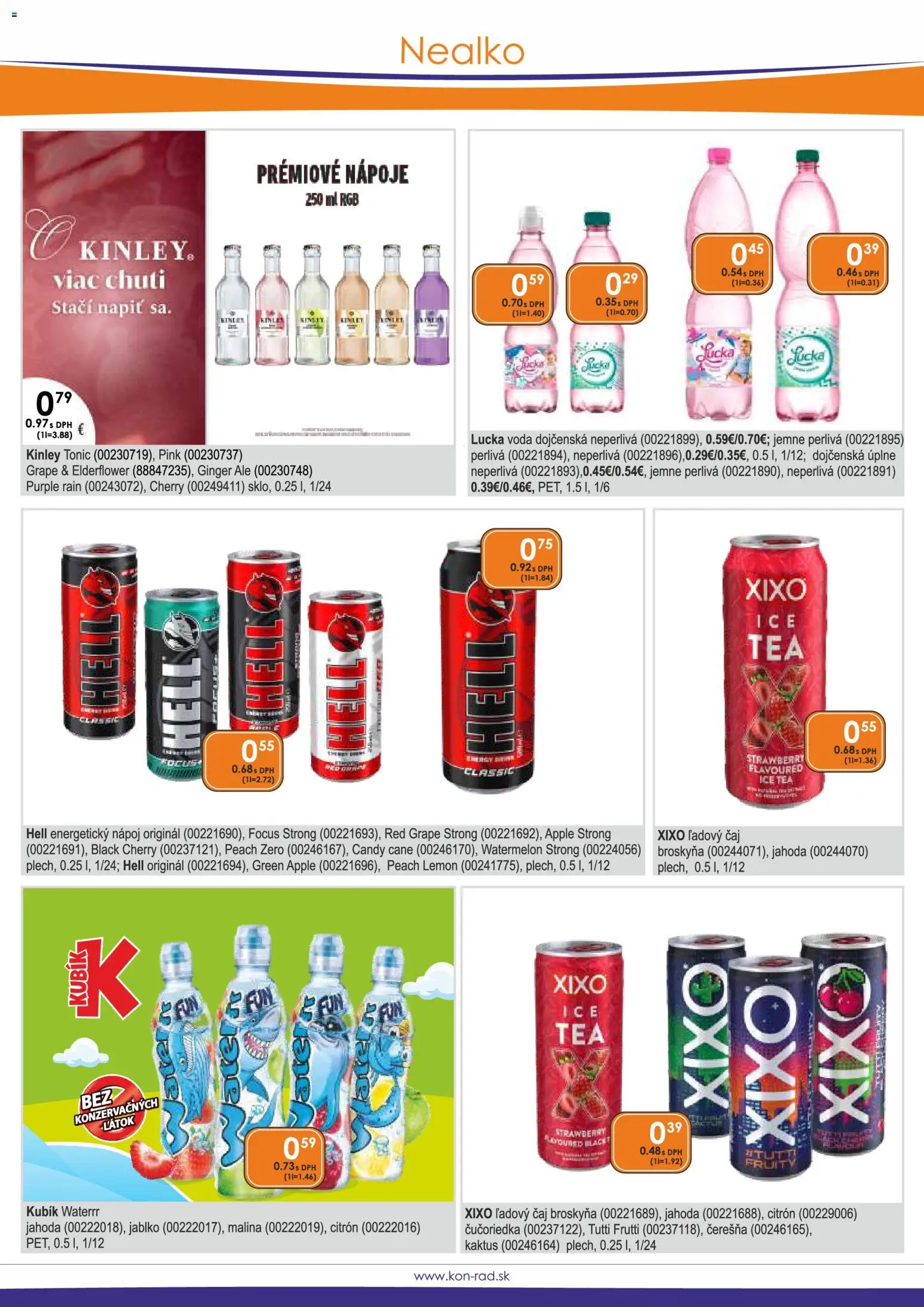 Nové KON - RAD akcie – leták je platný od 01.09.2026 | Strana: 29 | Produkty: Ice Tea, Apple, Tonic, Energetický nápoj