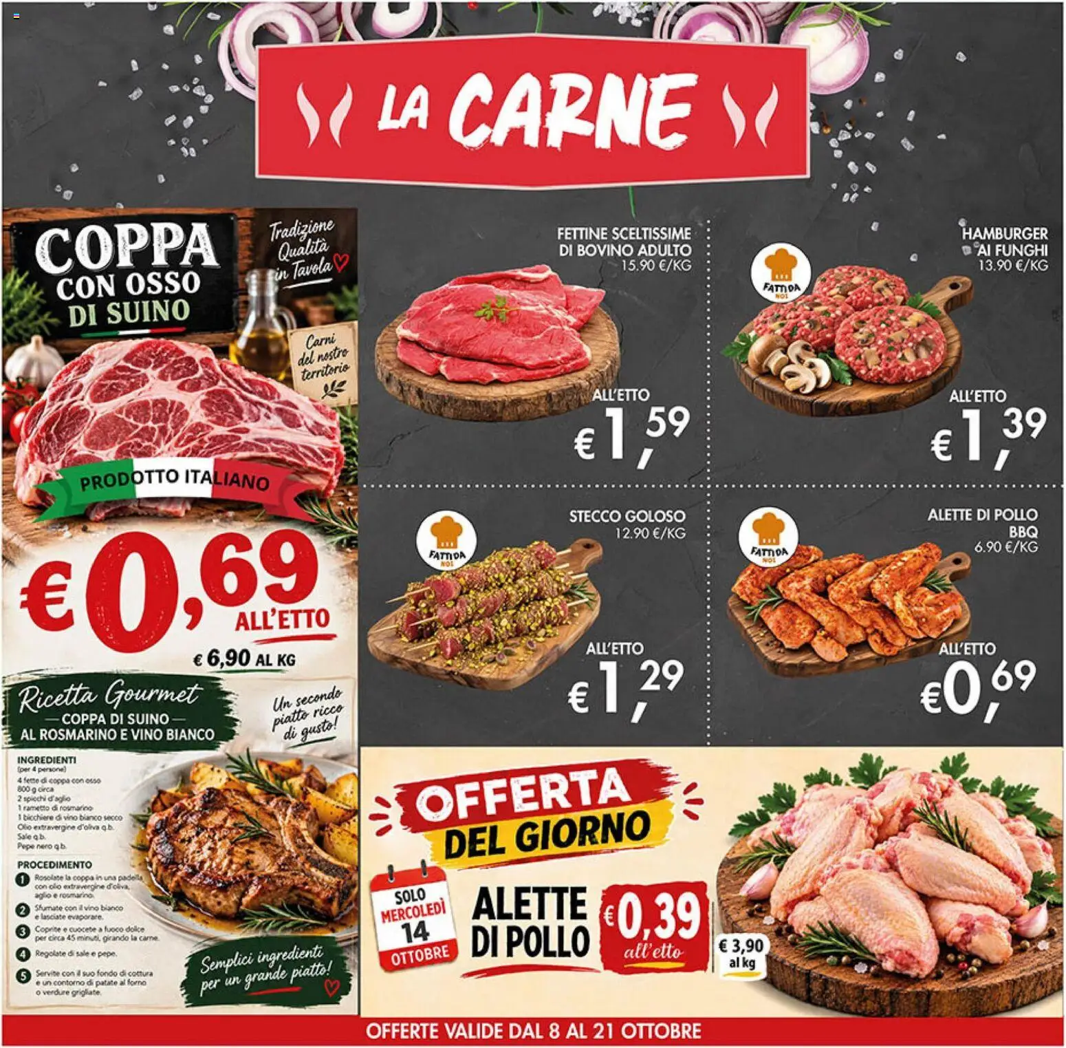 Volantino Coal del 08/10/2026 | Pagina: 4 | Prodotti: Bicchiere, Piatto, Hamburger, Vino bianco