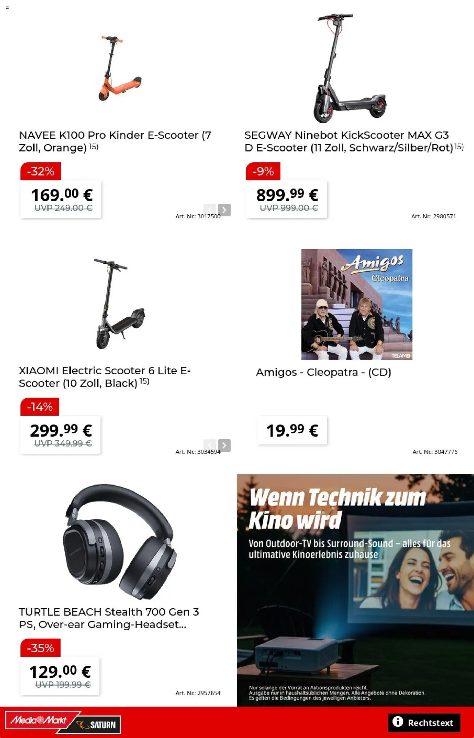 Media Markt Prospekt – gültig ab 20.07.2026 | Seite: 9 | Produkte: Xiaomi, Scooter