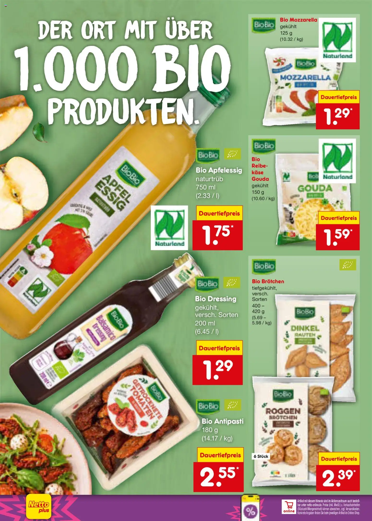 Netto Marken-Discount Prospekt – gültig ab 07.09.2026 | Seite: 12 | Produkte: Mozzarella, Gouda, Dressing, Äpfel