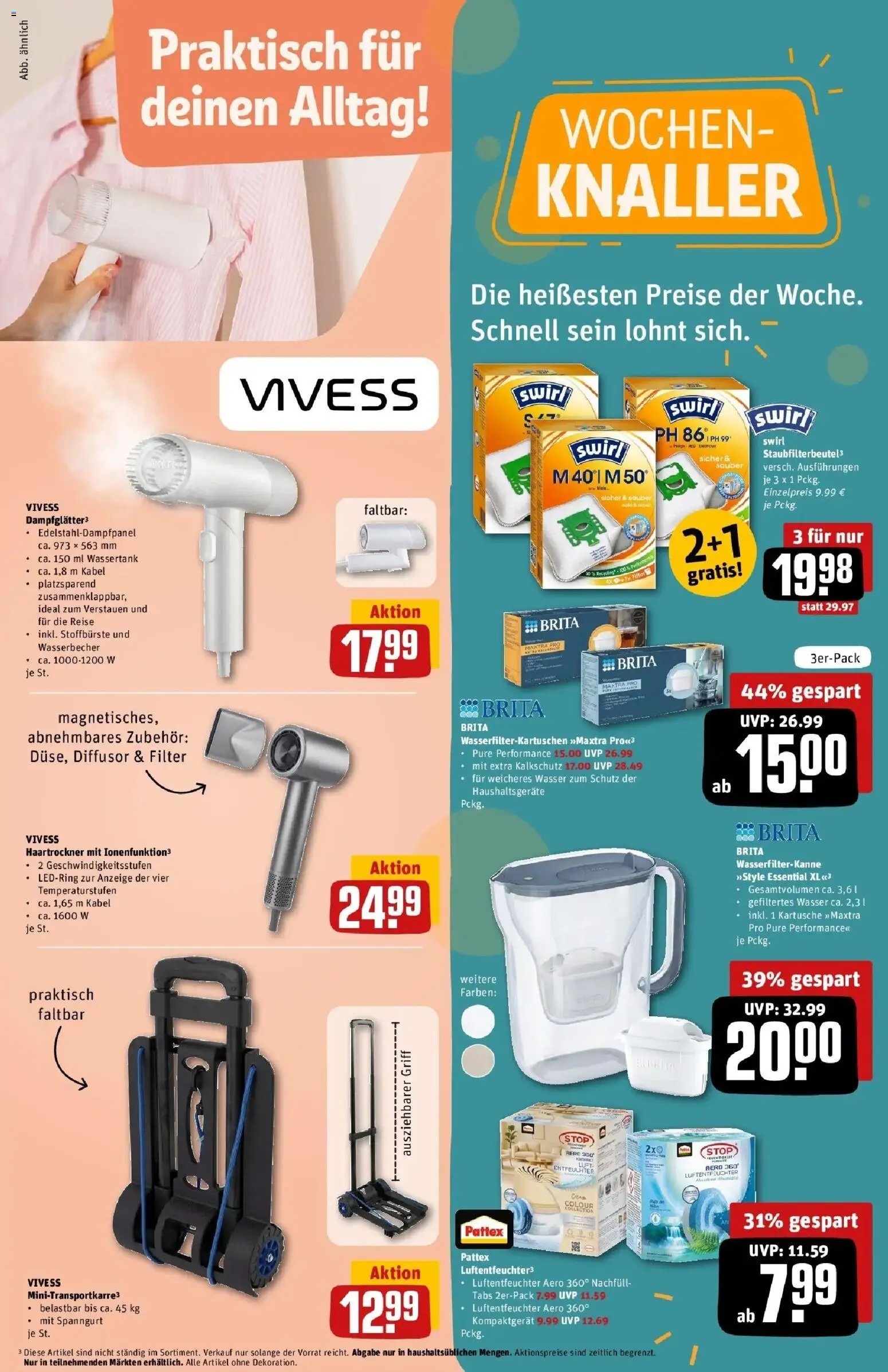 REWE Prospekt ab 05.10.2026 zum Blättern » Angebote | Seite: 35 | Produkte: Kabel, Haartrockner, Wasser