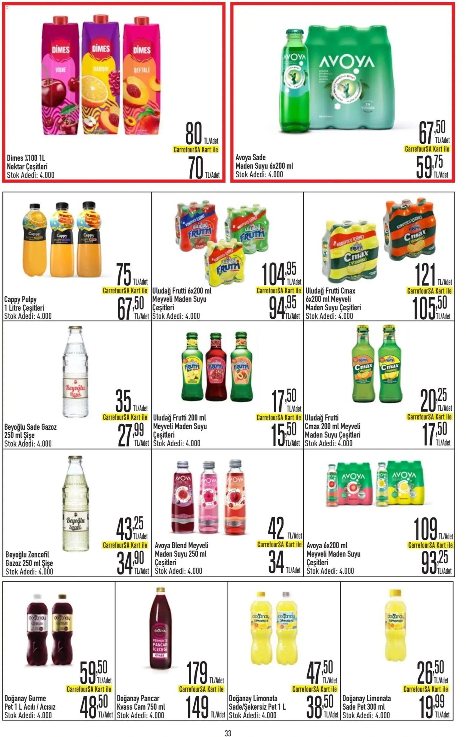 CarrefourSA Katalog - 18.05.2026 tarihinden itibaren geçerlidir | Sayfa: 33 | Ürünler: Limonata, Pancar, Zencefil, Maden suyu