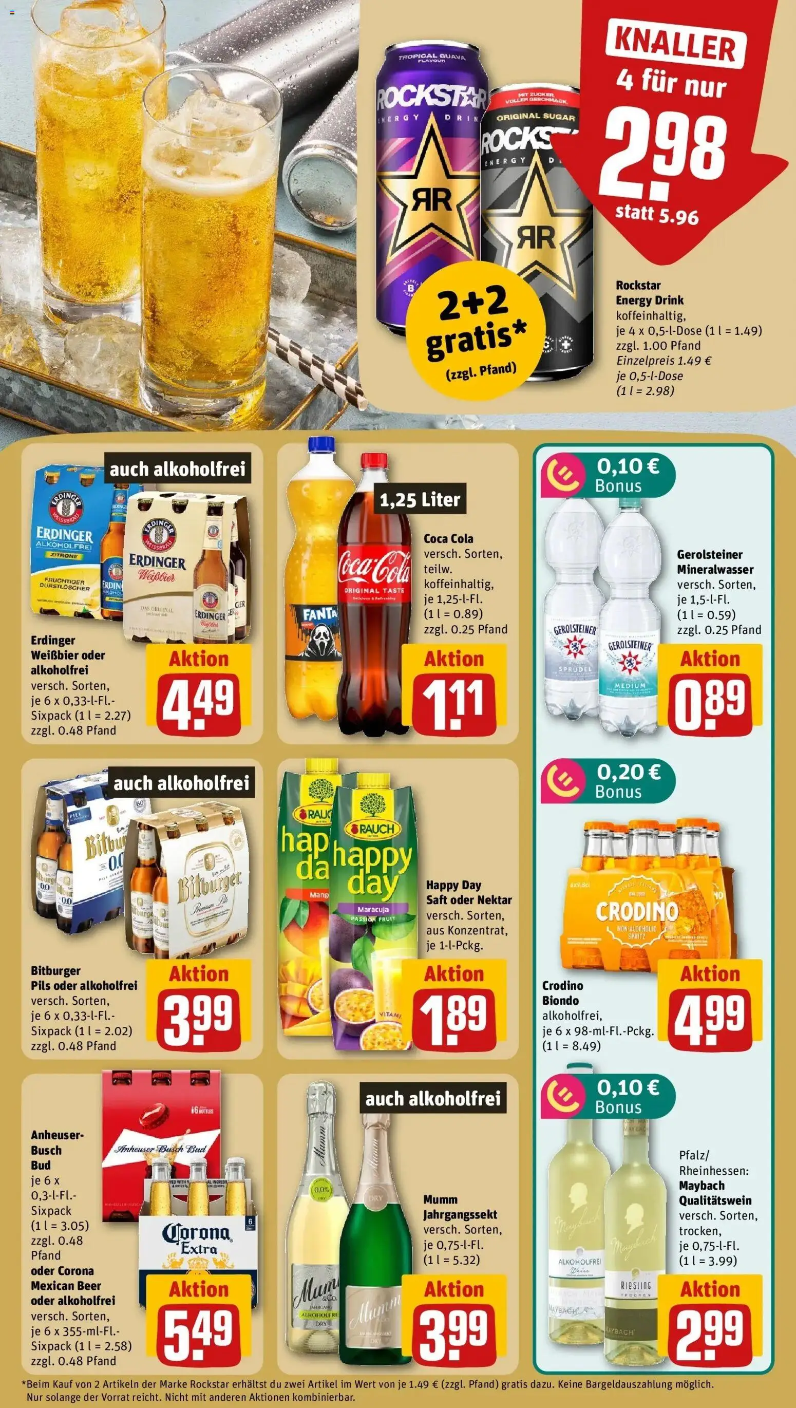 REWE Prospekt ab 07.09.2026 zum Blättern » Angebote | Seite: 11 | Produkte: Coca cola, Weißbier, Rockstar, Mineralwasser
