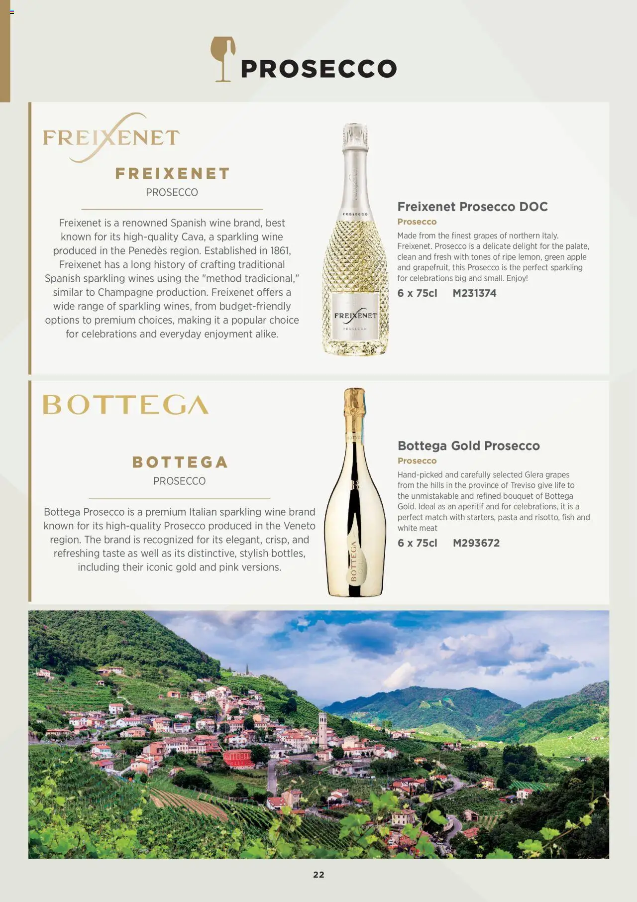 {H1} | Page: 22 | Products: Prosecco, Sparkling wine, Wine, Meat