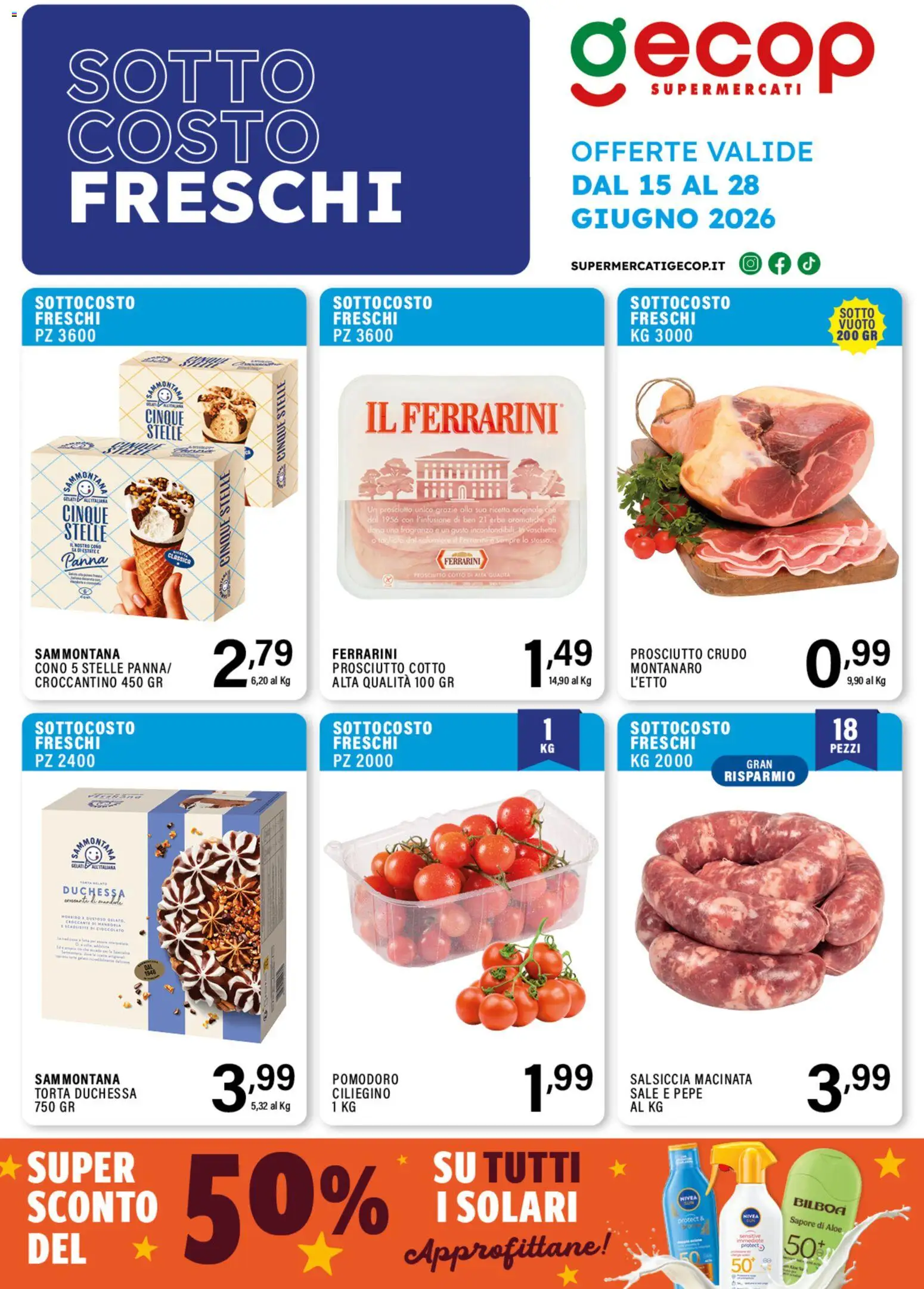 Volantino GECOP del 15.06.2026 | Pagina: 1 | Prodotti: Panna, Sale, Prosciutto, Salsiccia