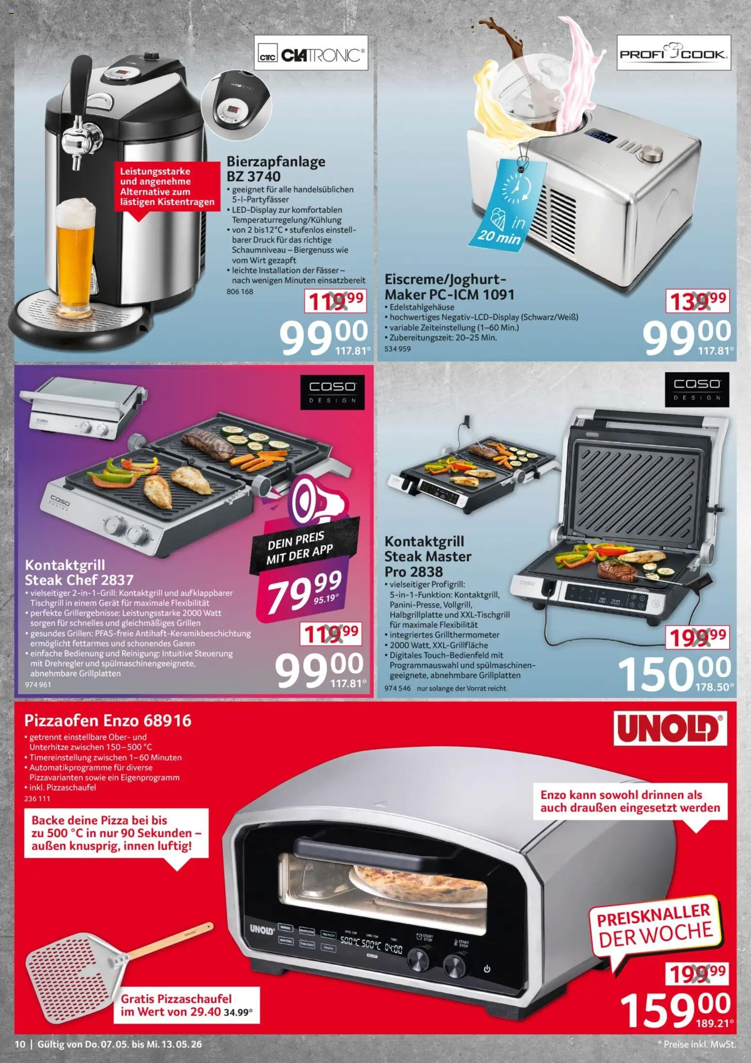 Selgros Non Food – gültig ab 07.05.2026 | Seite: 10 | Produkte: Pizza, Steak