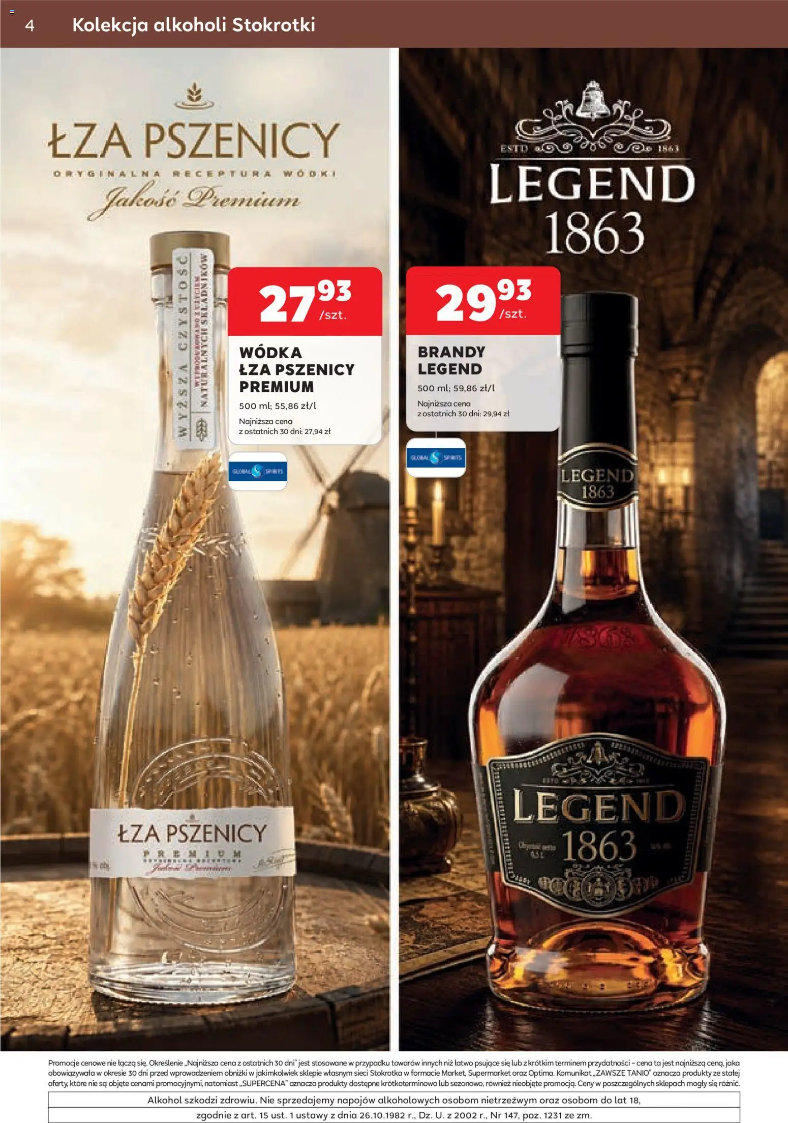 Stokrotka gazetka - Oferta alkoholowa od 03.09.2026 | Strona: 4 | Produkty: Stokrotka, Brandy, Alkohol, Wódka