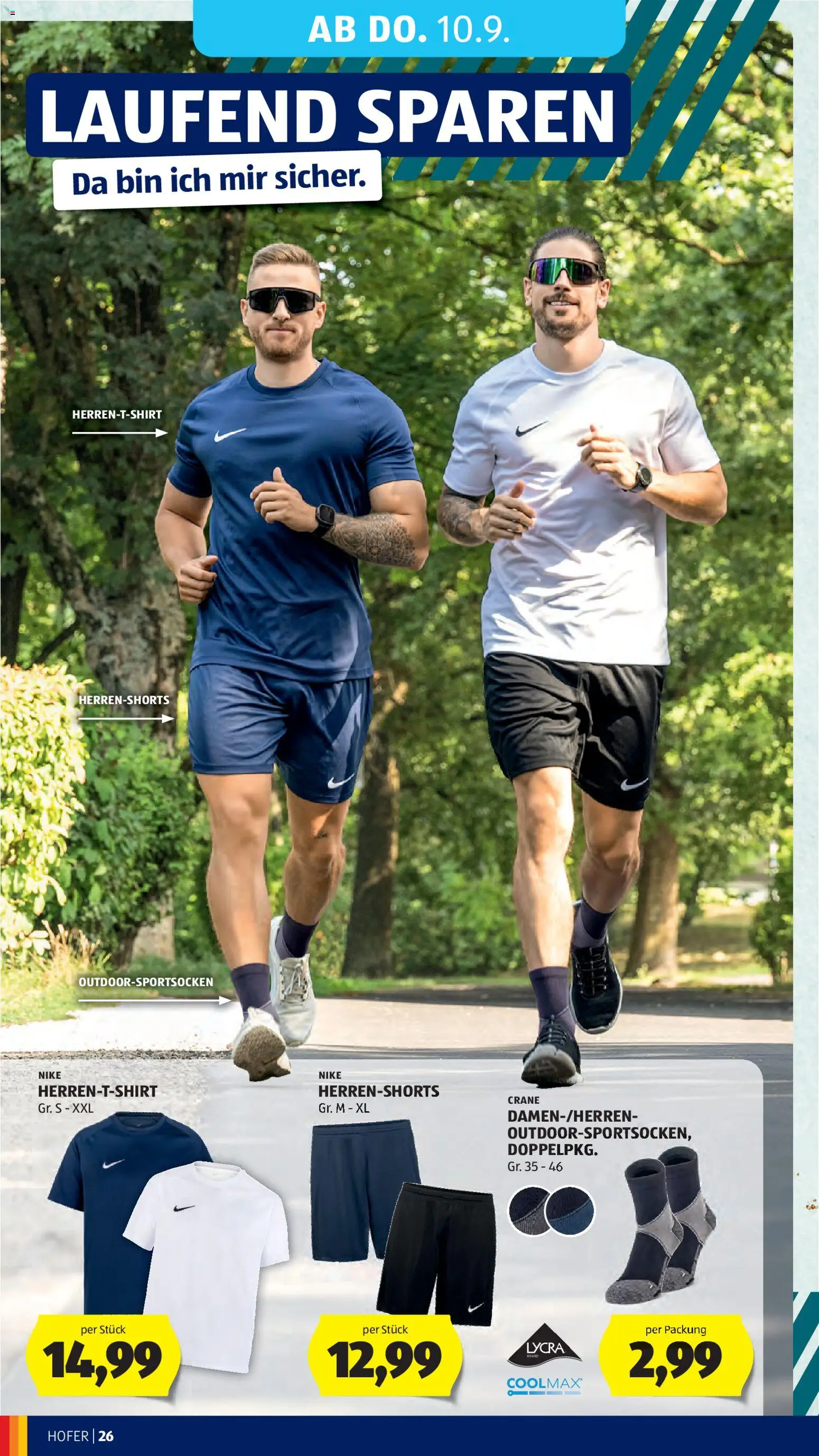 Hofer AT akciós ujság - amely érvényes a következő dátumtól: 2026.09.04. | Oldal: 34 | Termékek: Nike