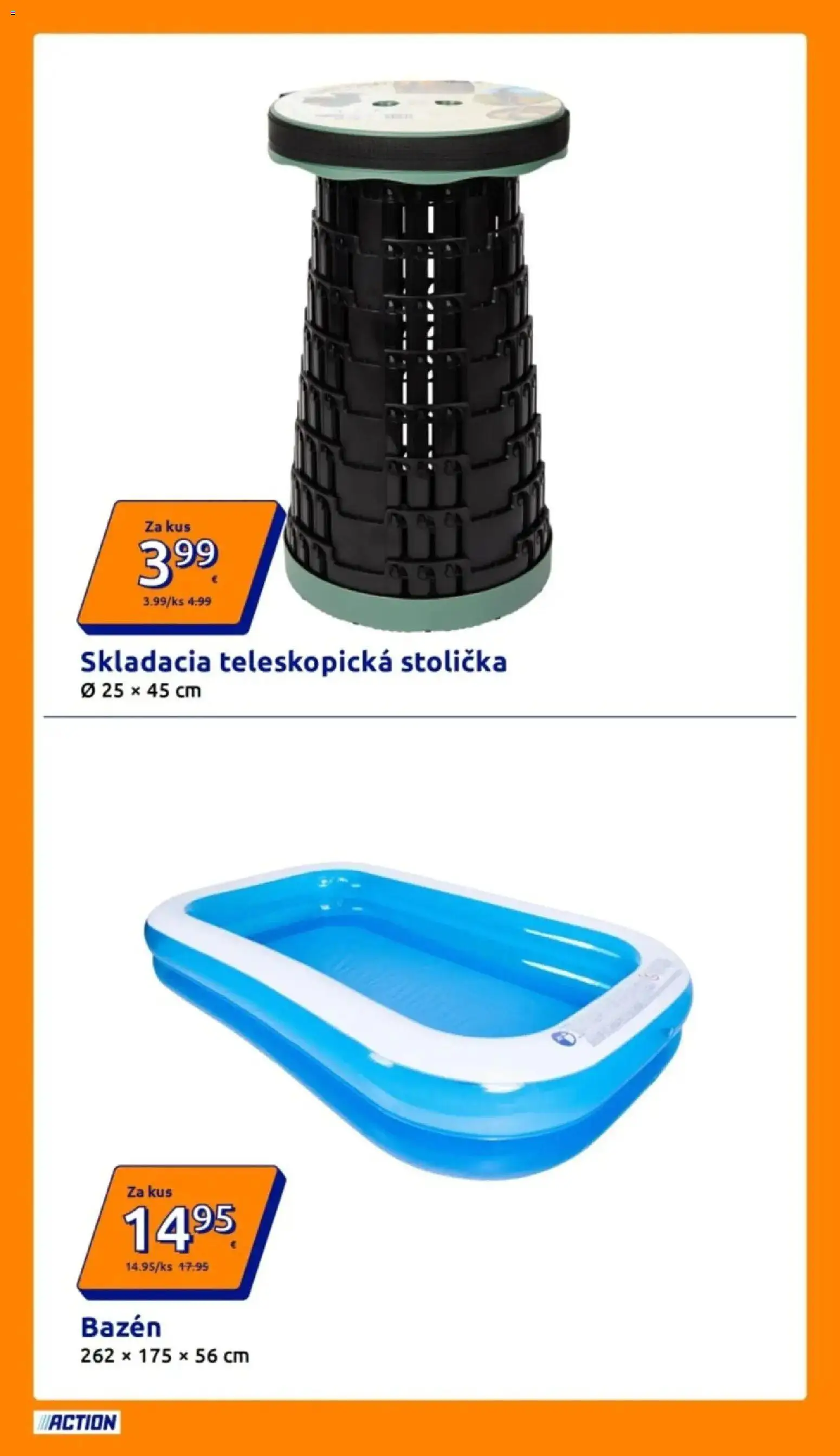 Nové Action akcie – leták je platný od 03.06.2026 | Strana: 15 | Produkty: Stolička, Bazén
