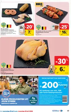 Kip van weleer Kwaliteitsketen Carrefour, bouten, vleugels, chipolata, gehakt, onderbouten of vleesbrood - Voorbeeld van een folder van Carrefour, geldig van 15/07/2026 | Pagina: 17