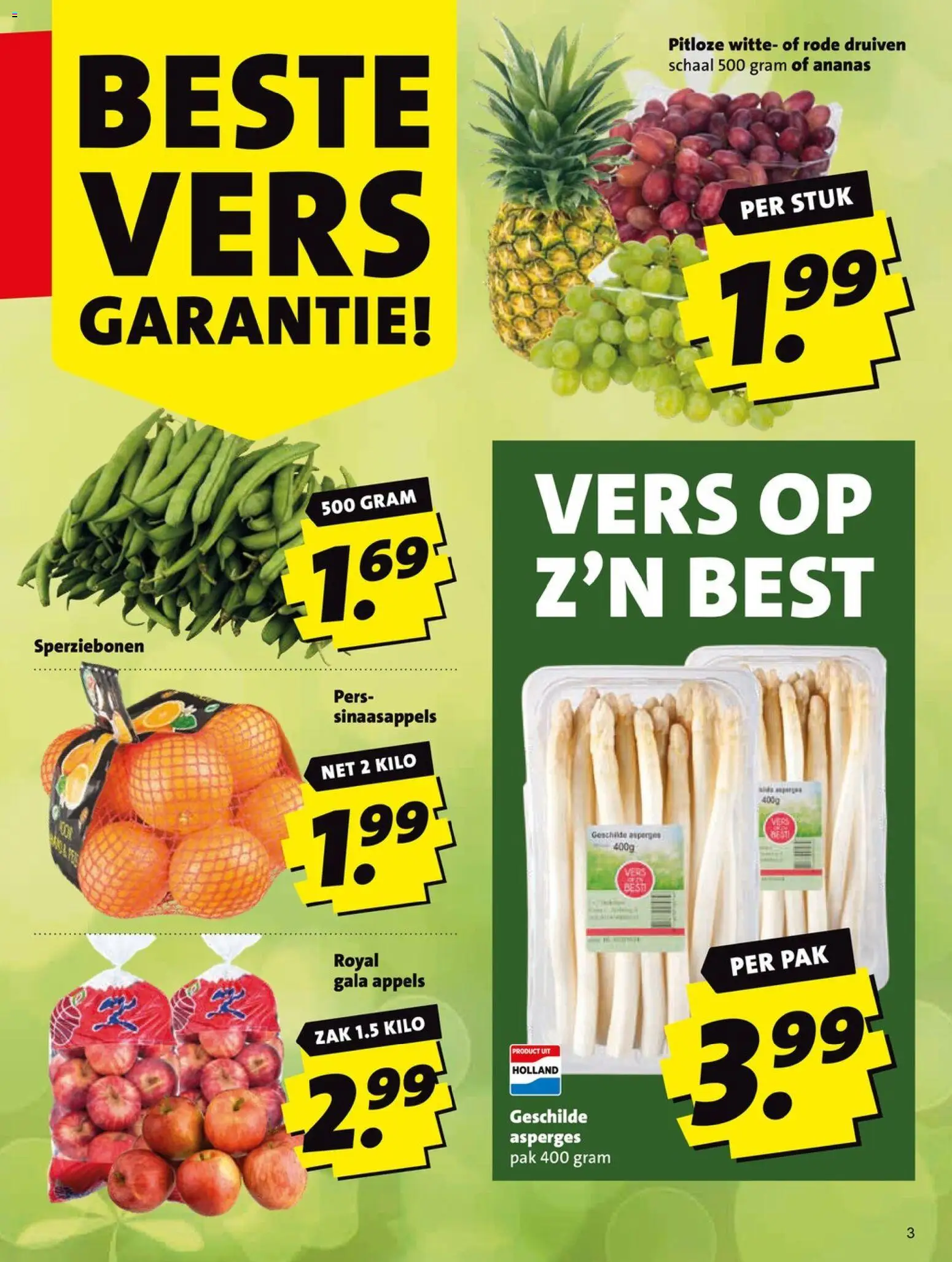 {H1} | Pagina: 3 | Producten: Sinaasappels, Ananas, Zak, Druiven