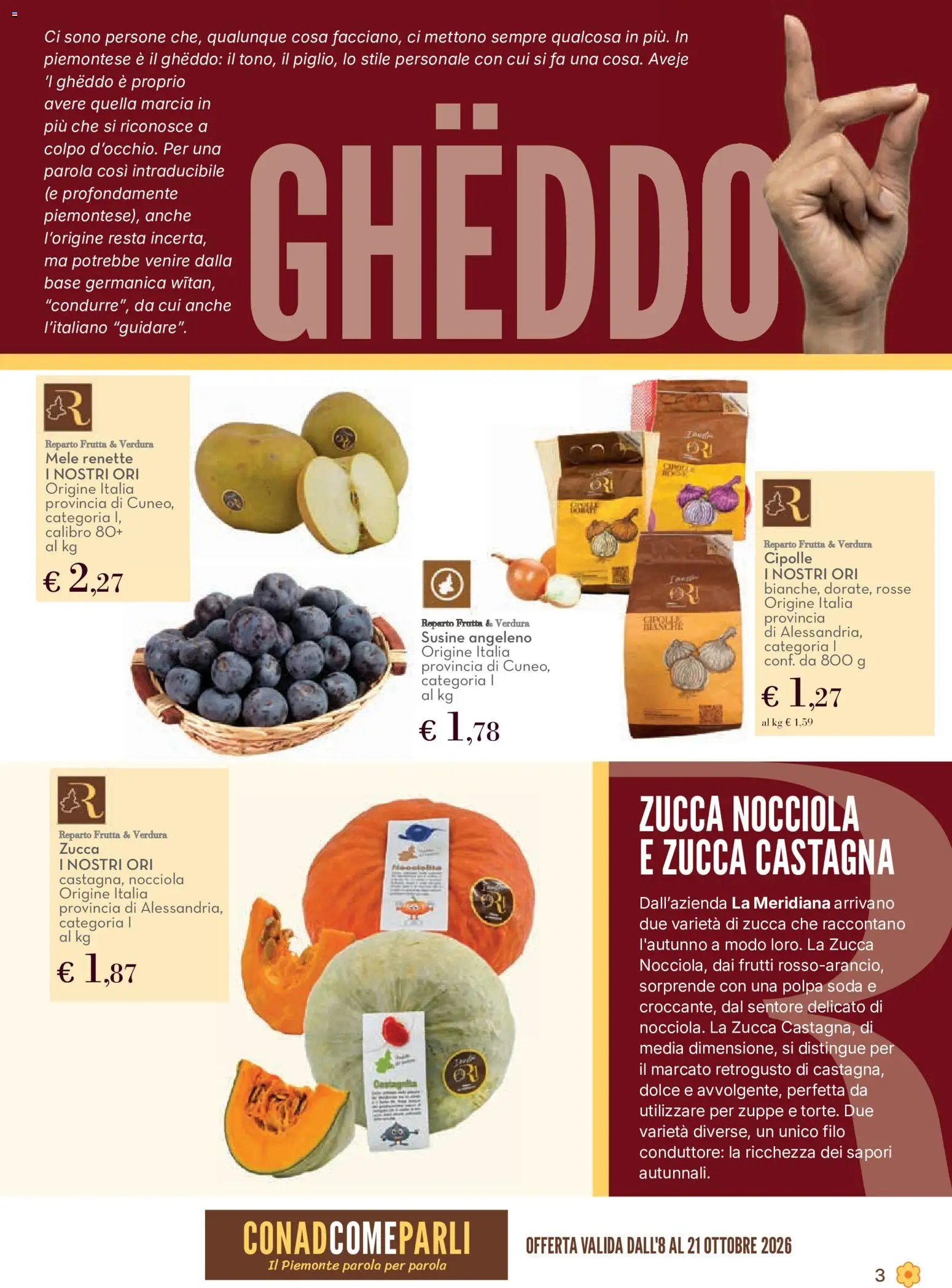 Volantino Conad del 08/10/2026 | Pagina: 3 | Prodotti: Mele, Zuppe, Frutta, Susine