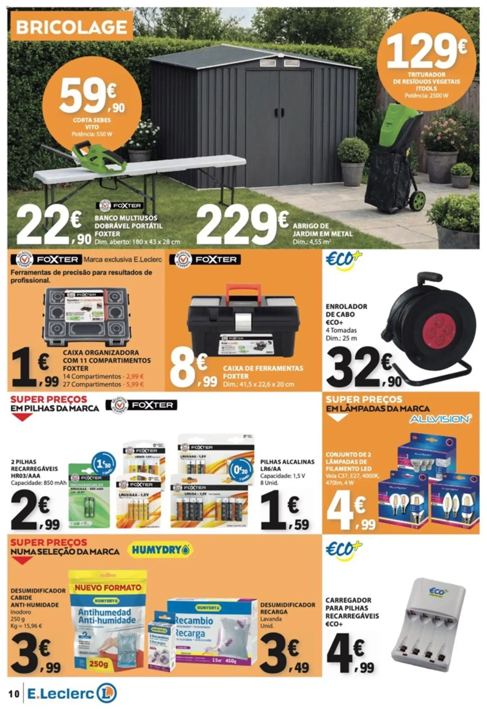 E.Leclerc folheto Não Alimentar │ válido de 22/10/2026 | Página: 10 | Produtos: Cabo, Lâmpadas, Ferramentas, Cabide