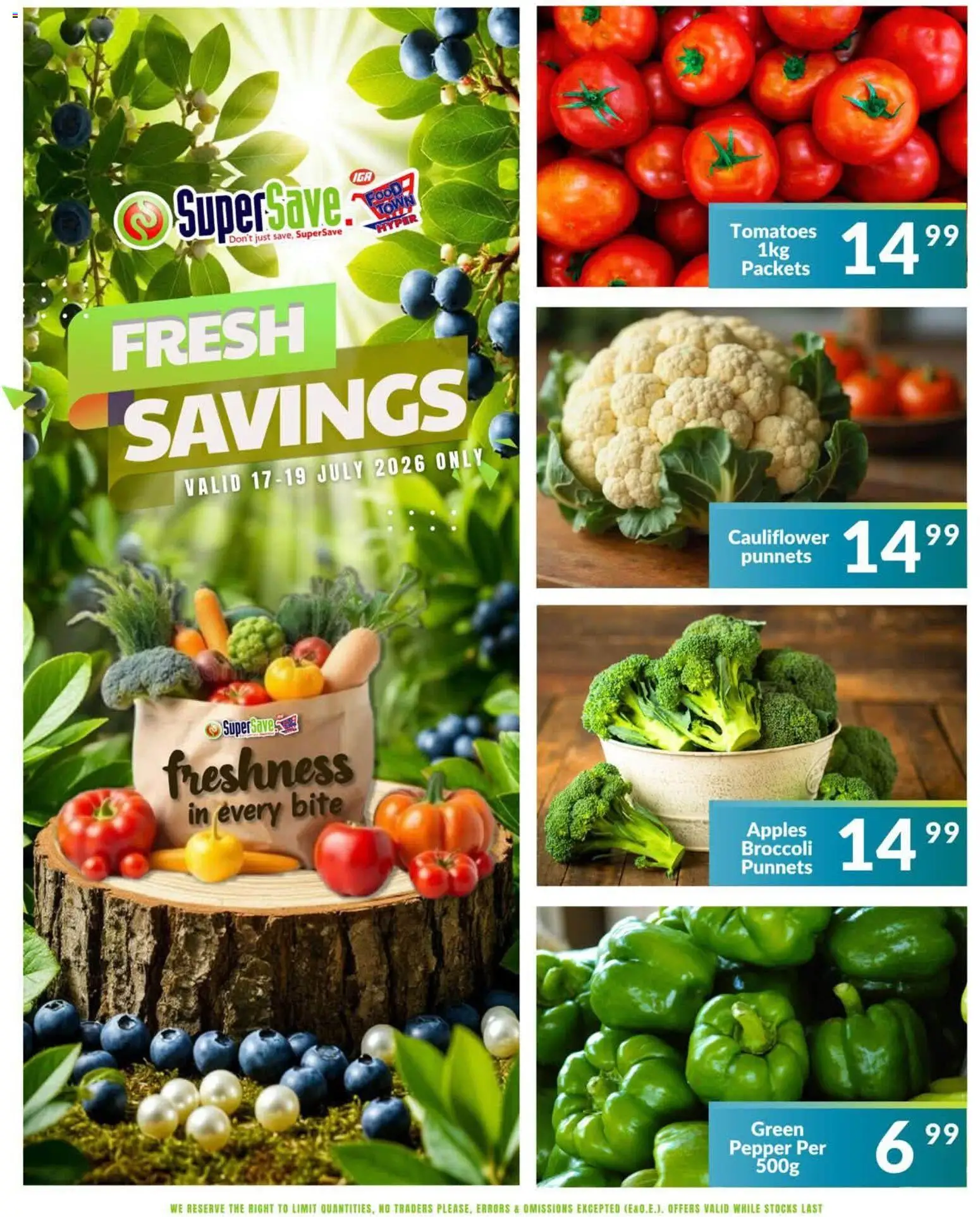 New Super Save catalogue – valid from 17/07/2026 | Page: 5 | Products: Cauliflower, Apples, Tomatoes, Pepper