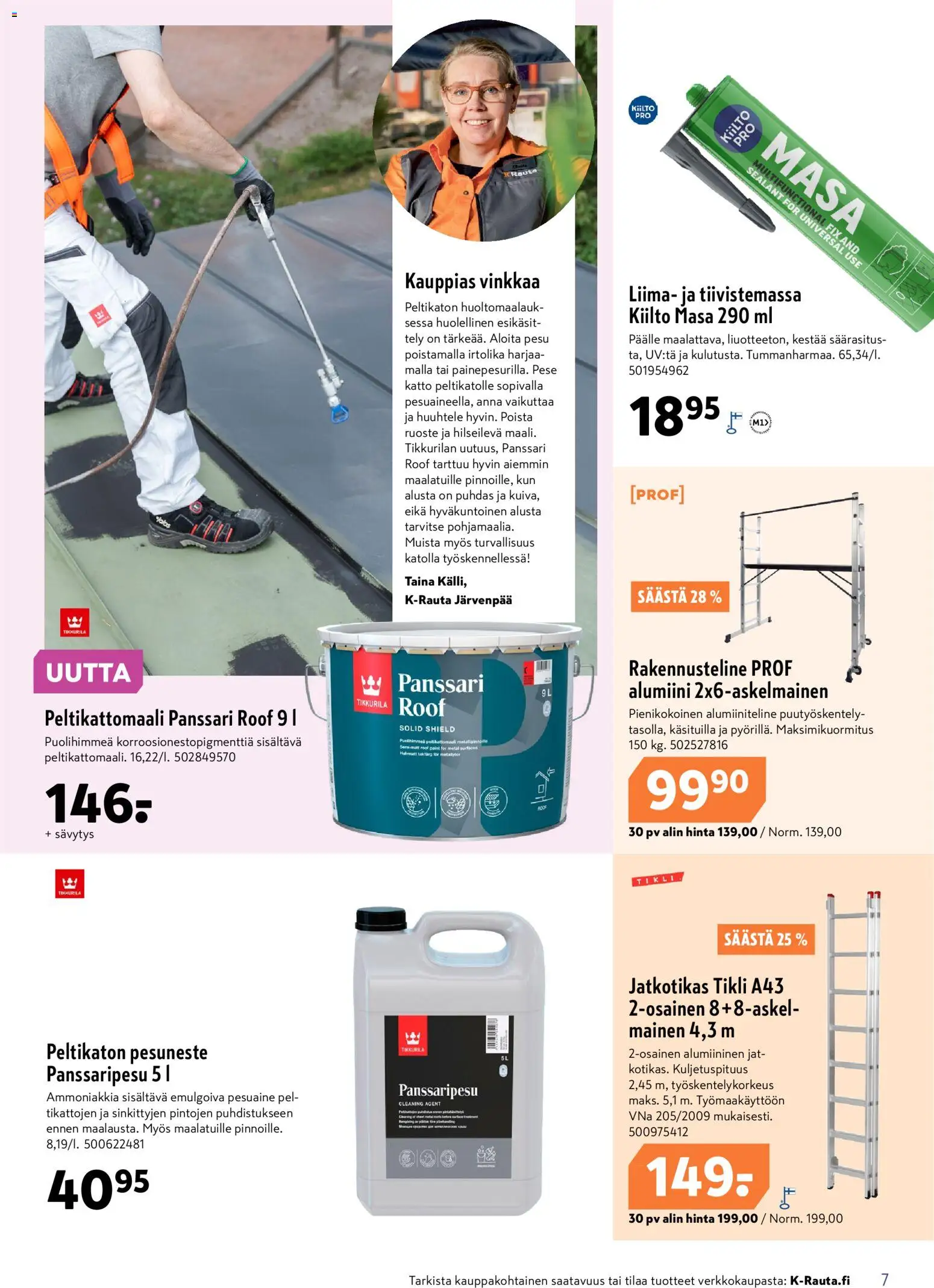 K-Rauta tarjoukset – voimassa 24/06/2026 alkaen | Sivu: 7 | Tuotteet: Liima, Pesuaine, Pesuneste