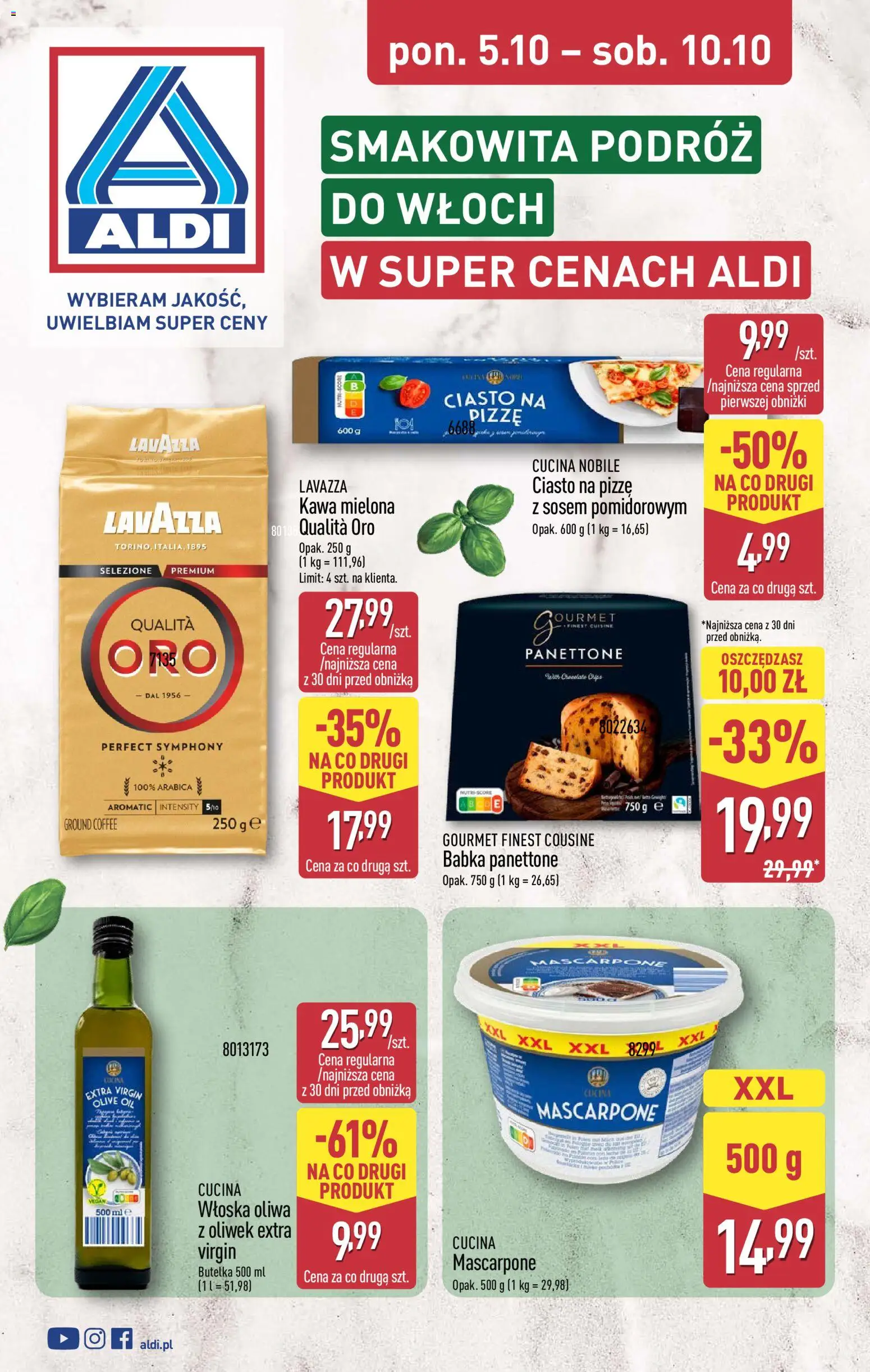 Aldi Polsko leták - Dzień nauczyciela od 05.10.2026 | Strana: 1 | Produkty: Gourmet, Finest, Lavazza, Mascarpone