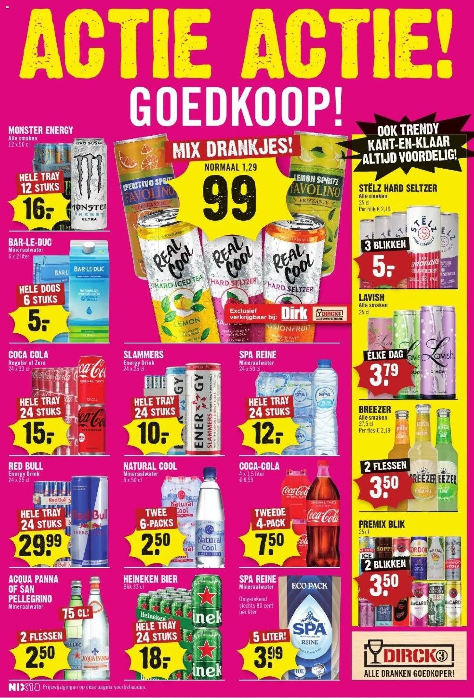{H1} | Pagina: 46 | Producten: Bier, Coca Cola, Wc, Mineraalwater