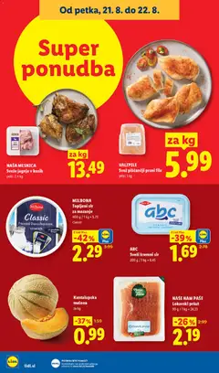 Lidl katalog akcije – veljaven od 20.08.2026 | Stran: 36 | Izdelki: Melona, Pršut, Topljeni sir, Sir
