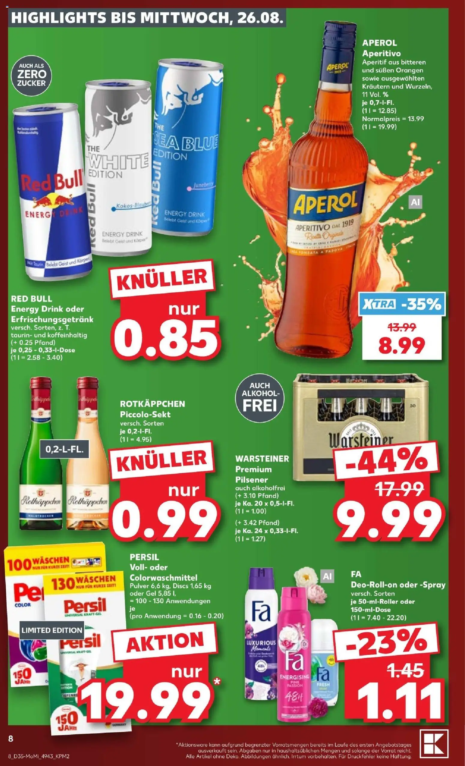 Kaufland Prospekt Bremen – gültig ab 24.08.2026 | Seite: 8 | Produkte: Red bull, Energy, Zucker, Persil