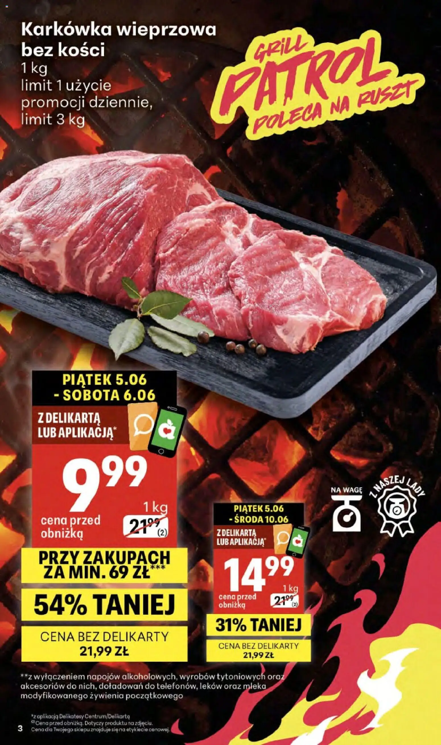 Delikatesy Centrum gazetka od 03.06.2026 | Strona: 3 | Produkty: Karkówka, Karkówka wieprzowa, Grill, Delikatesy
