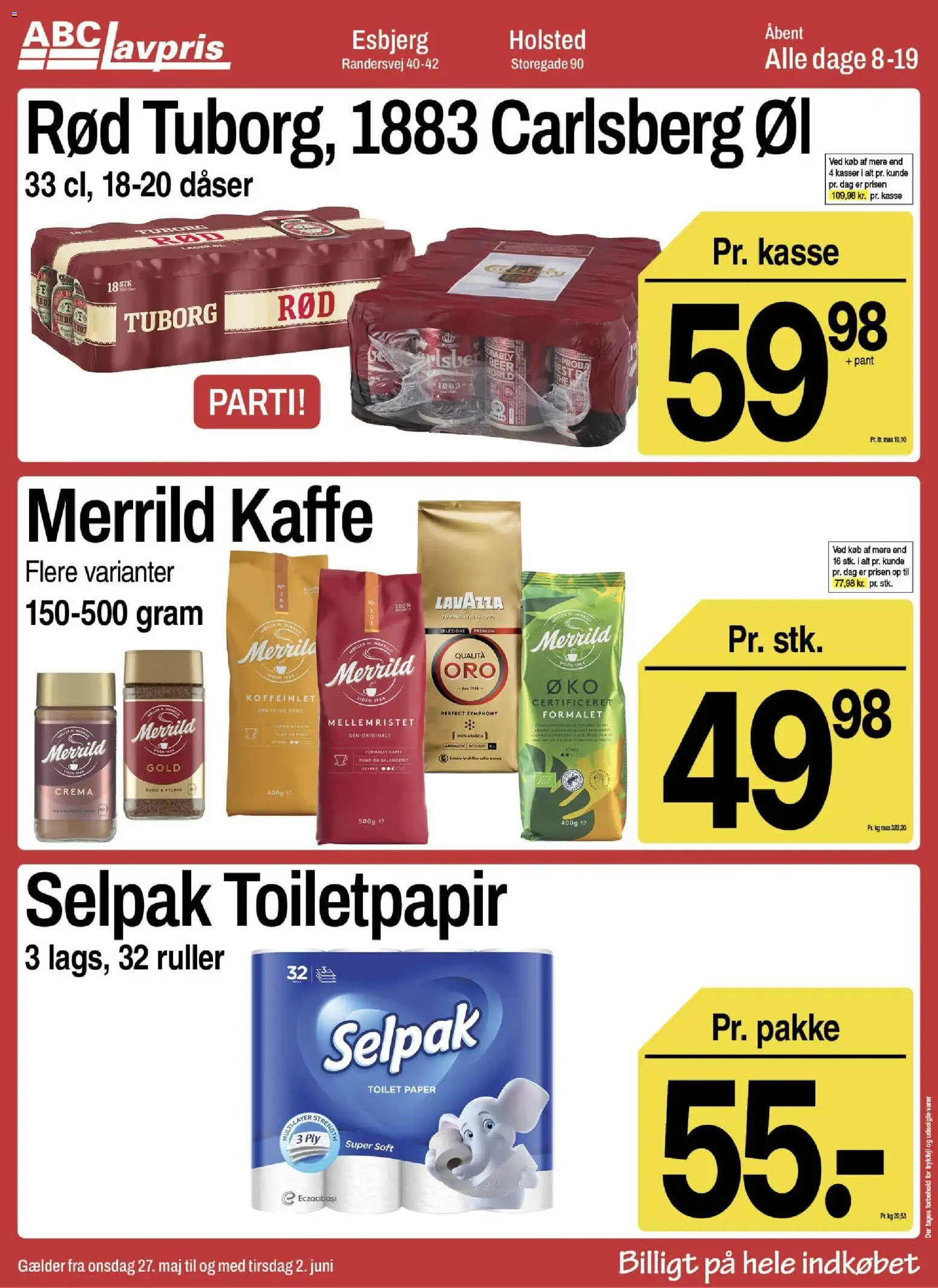 Abc Lavpris tilbudsavis – gyldig fra 27.05.2026 | Side: 2 | Produkter: Kaffe, Øl, Toilet