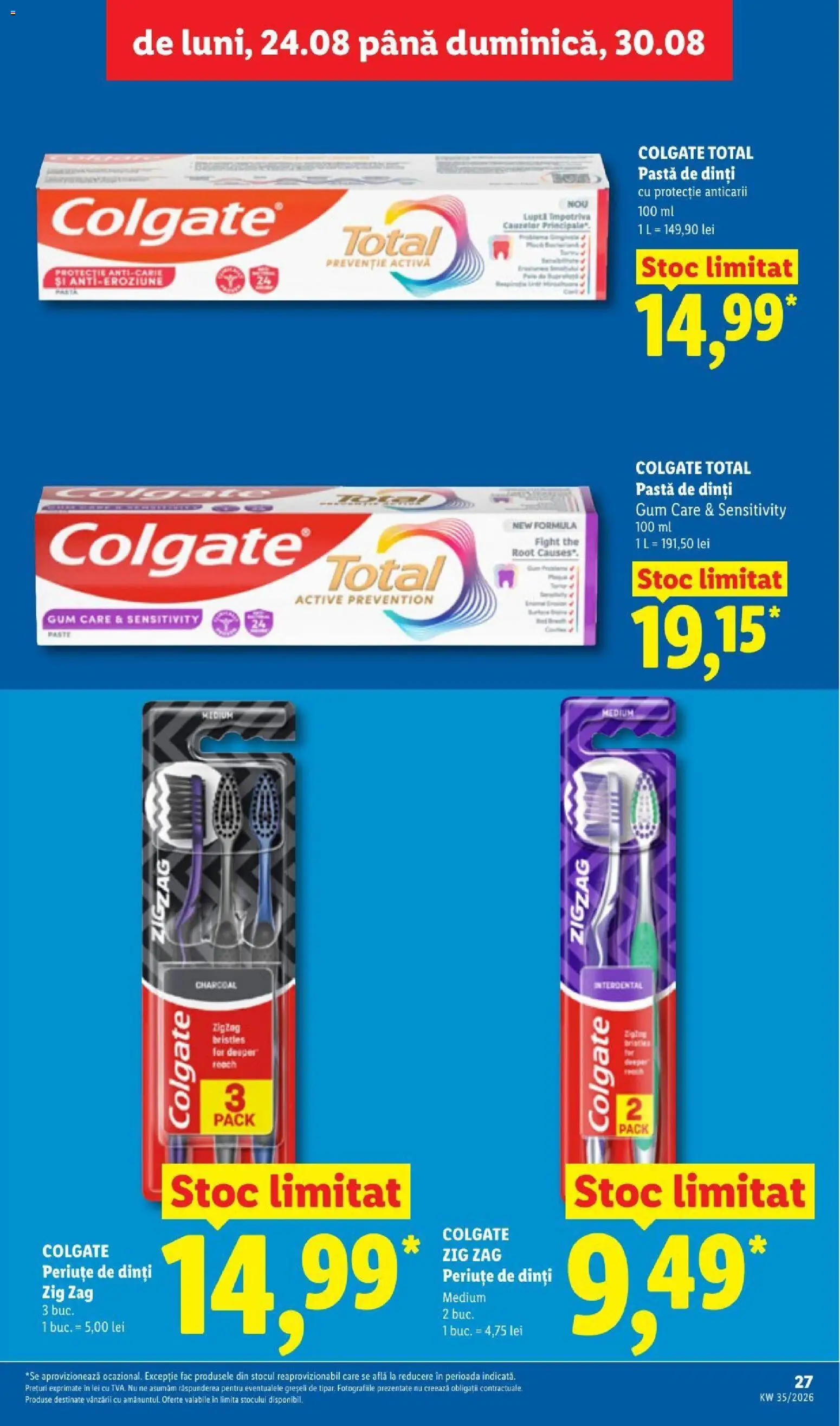 Noul catalog Lidl – valabil de la 24.08.2026 | Pagină: 27 | Produse: Active, Pastă de dinți, Paste