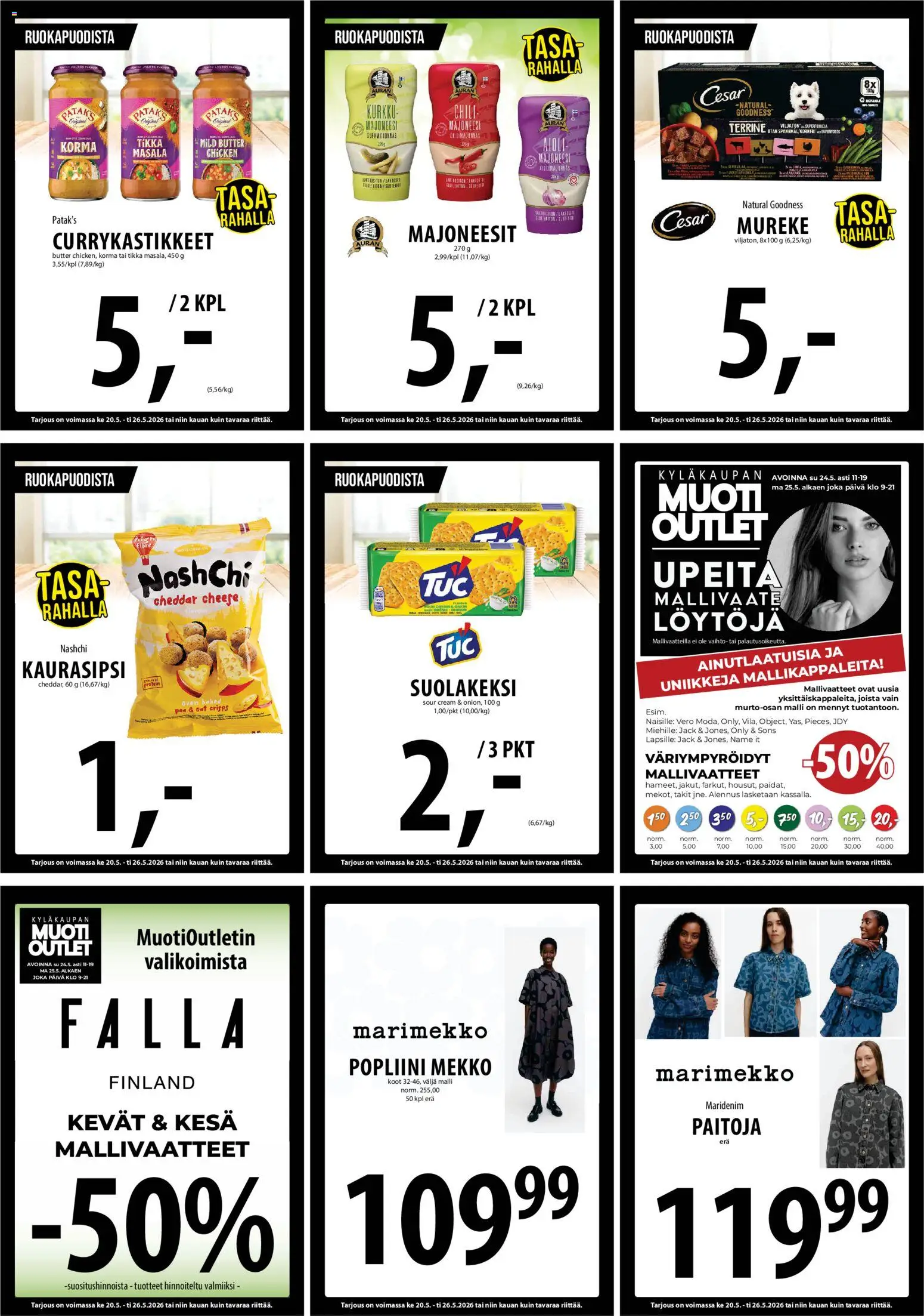 Tuuri tarjoukset – voimassa 20.05.2026 alkaen | Sivu: 11 | Tuotteet: Majoneesi, Cheddar, Kurkku, Mekko