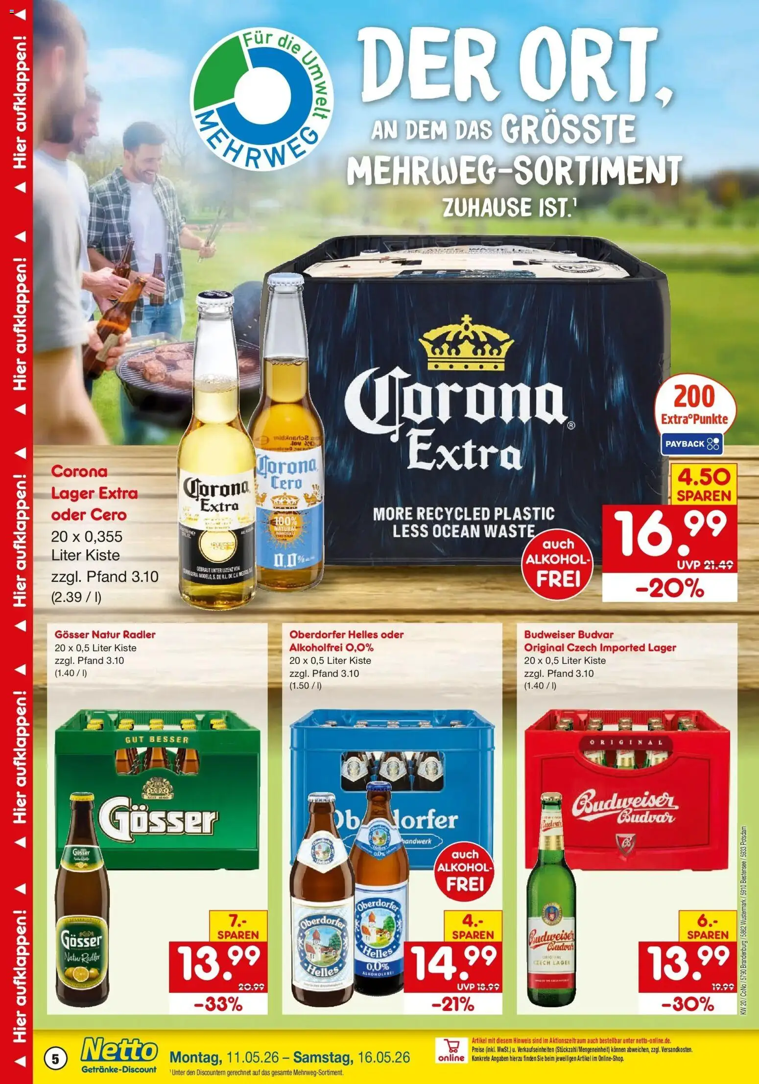 Netto Marken-Discount Prospekt Potsdam	 – gültig ab 10.05.2026 | Seite: 5 | Produkte: Radler, Budweiser