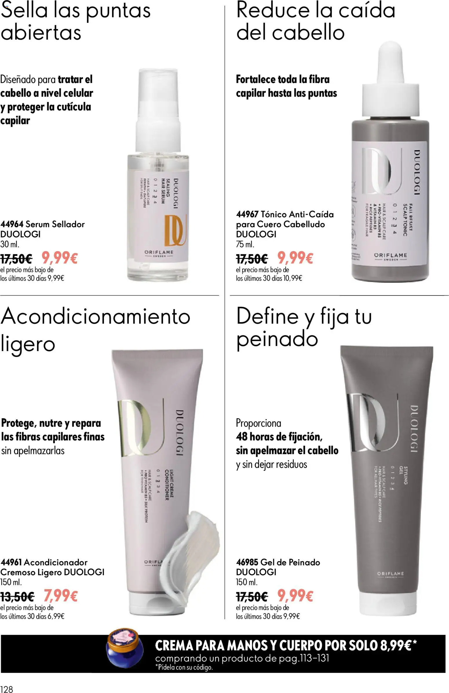 Oriflame - Catálogo Campaña 9 │ válido desde el 24/06/2026 | Página: 128 | Productos: Acondicionador, Sérum, Crema, Crema para manos