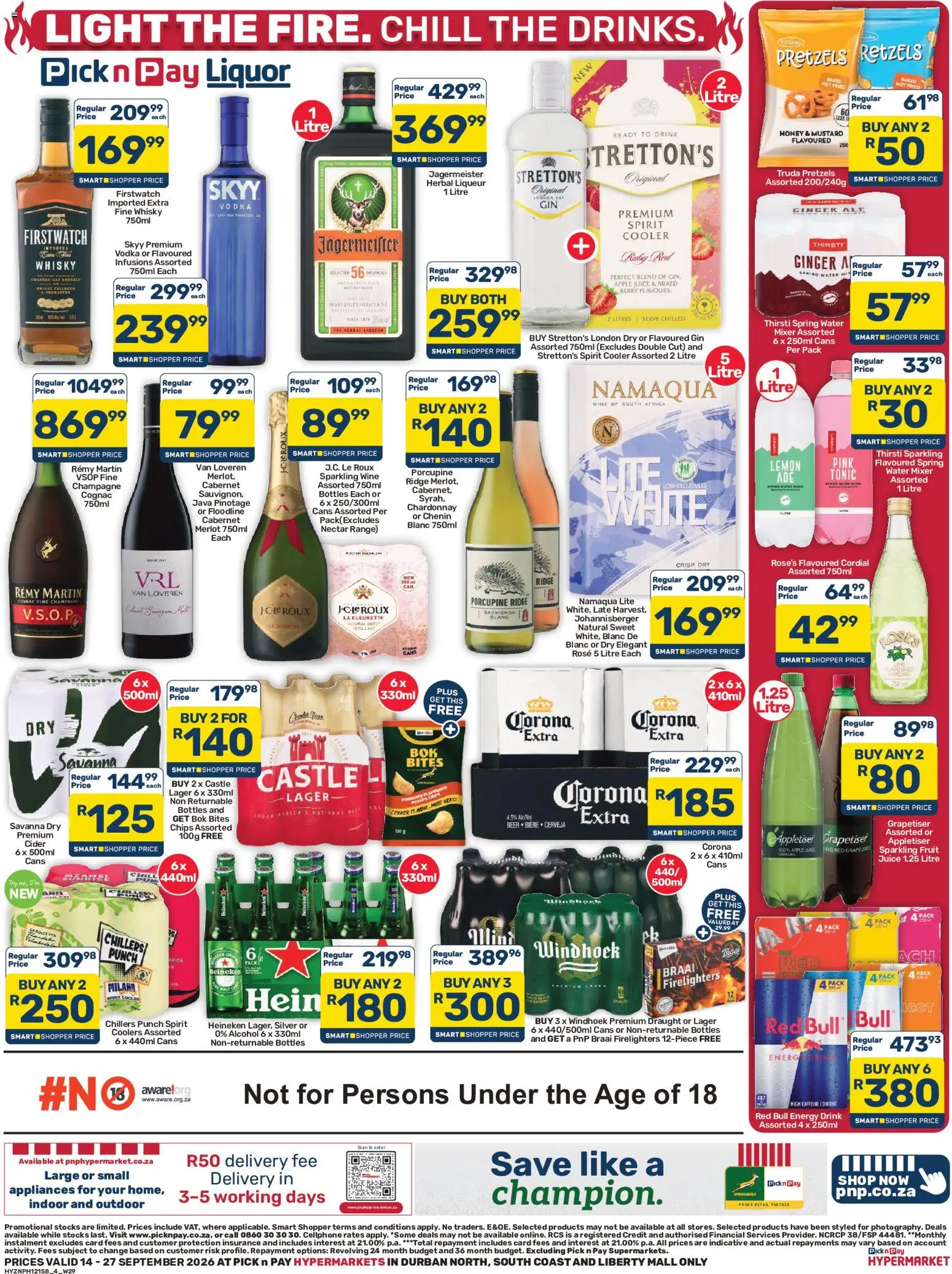 New Pick n Pay catalogue – valid from 14/09/2026 | Page: 4 | Products: Mixer, Light, Energy drink, Lemon