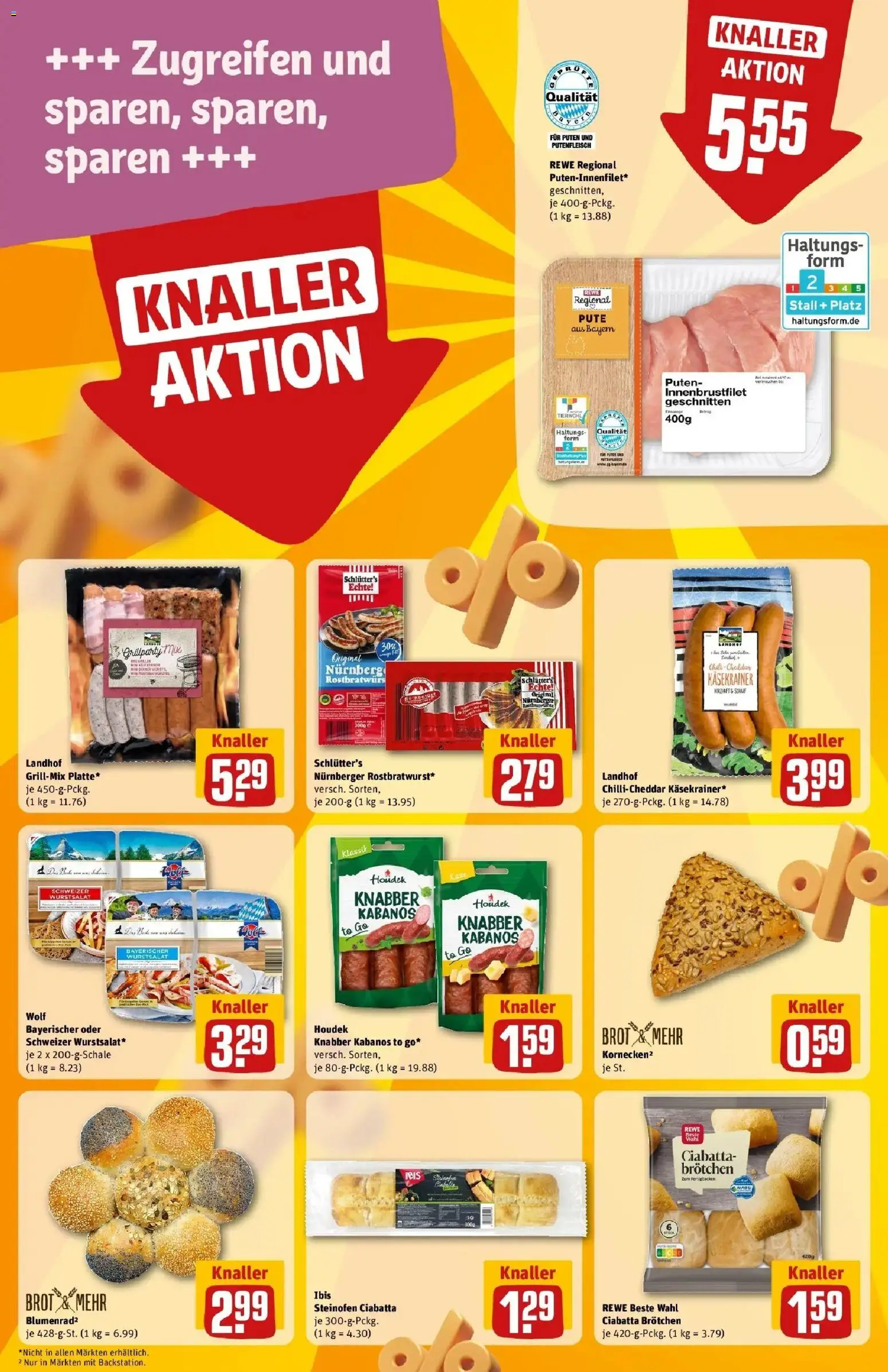 Rewe Prospekt Pegnitz	 – gültig ab 20.04.2026 | Seite: 10 | Produkte: Pute, Käsekrainer, Chili, Brot